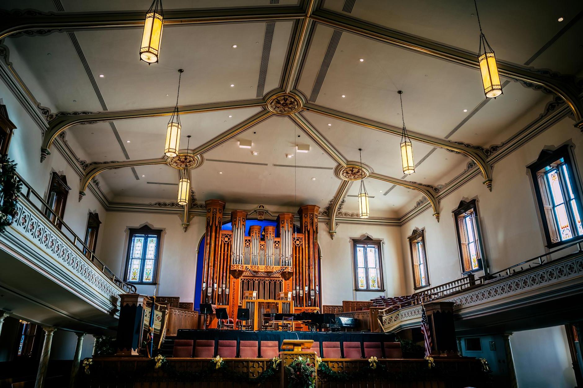 Interior Design of Assembly Hall in temple Square