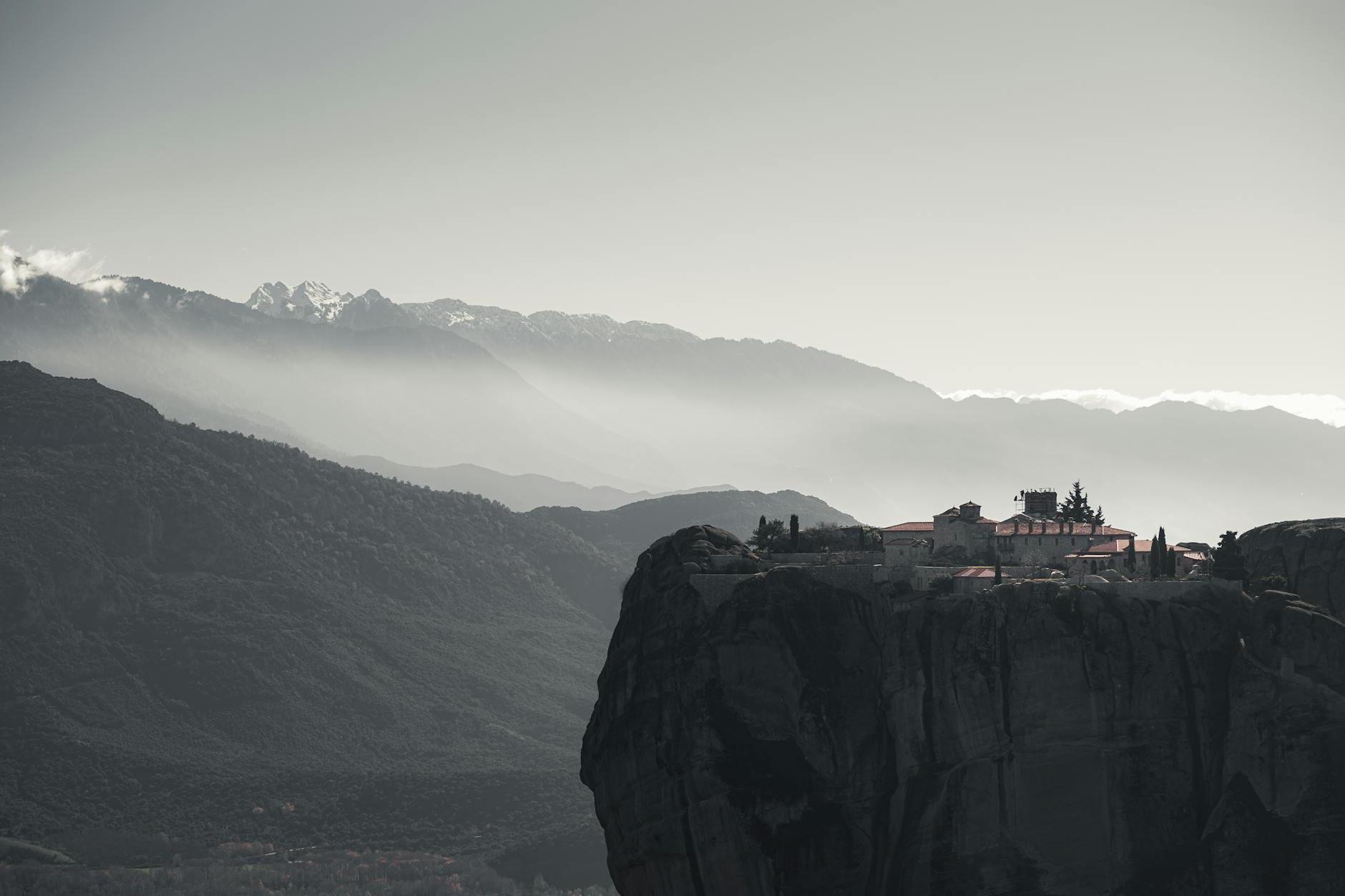 Orthodox Monastery on Top of Meteora Rock, Greece