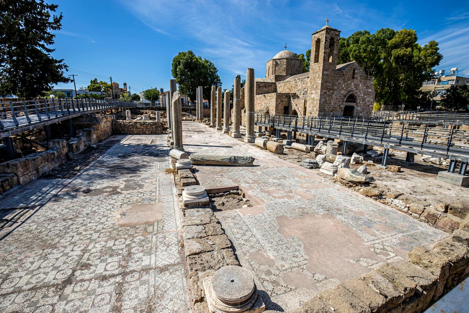 Ruins Near Agia Kyriaki Chrysopolitissa in Paphos, Cyprus