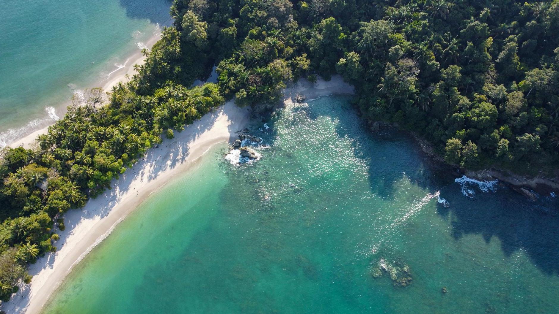 An Aerial Shot of the Manuel Antonio Beach in Costa Rica