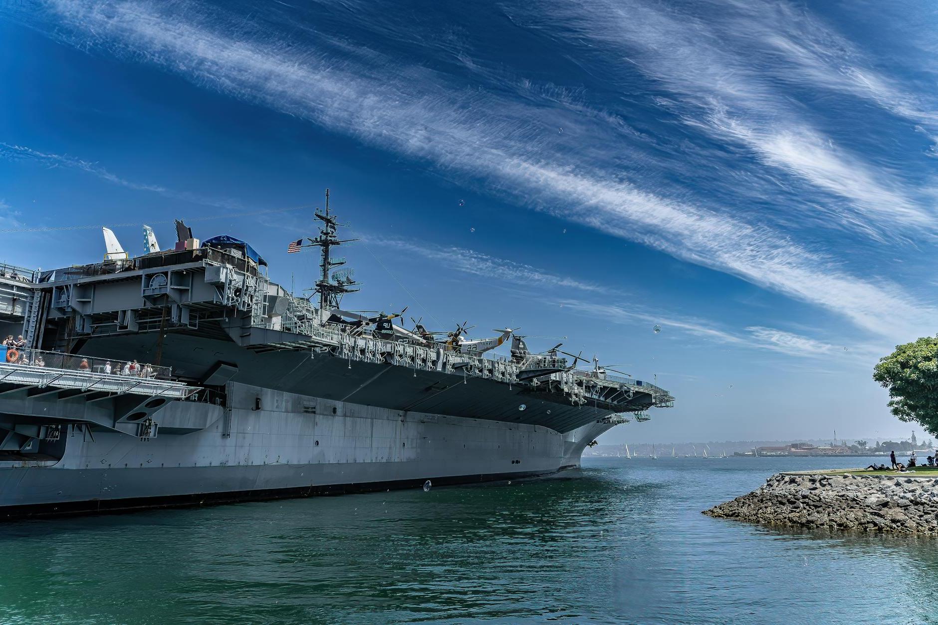 Aircraft Carrier USS Midway Museum at Navy Pier in San Diego California