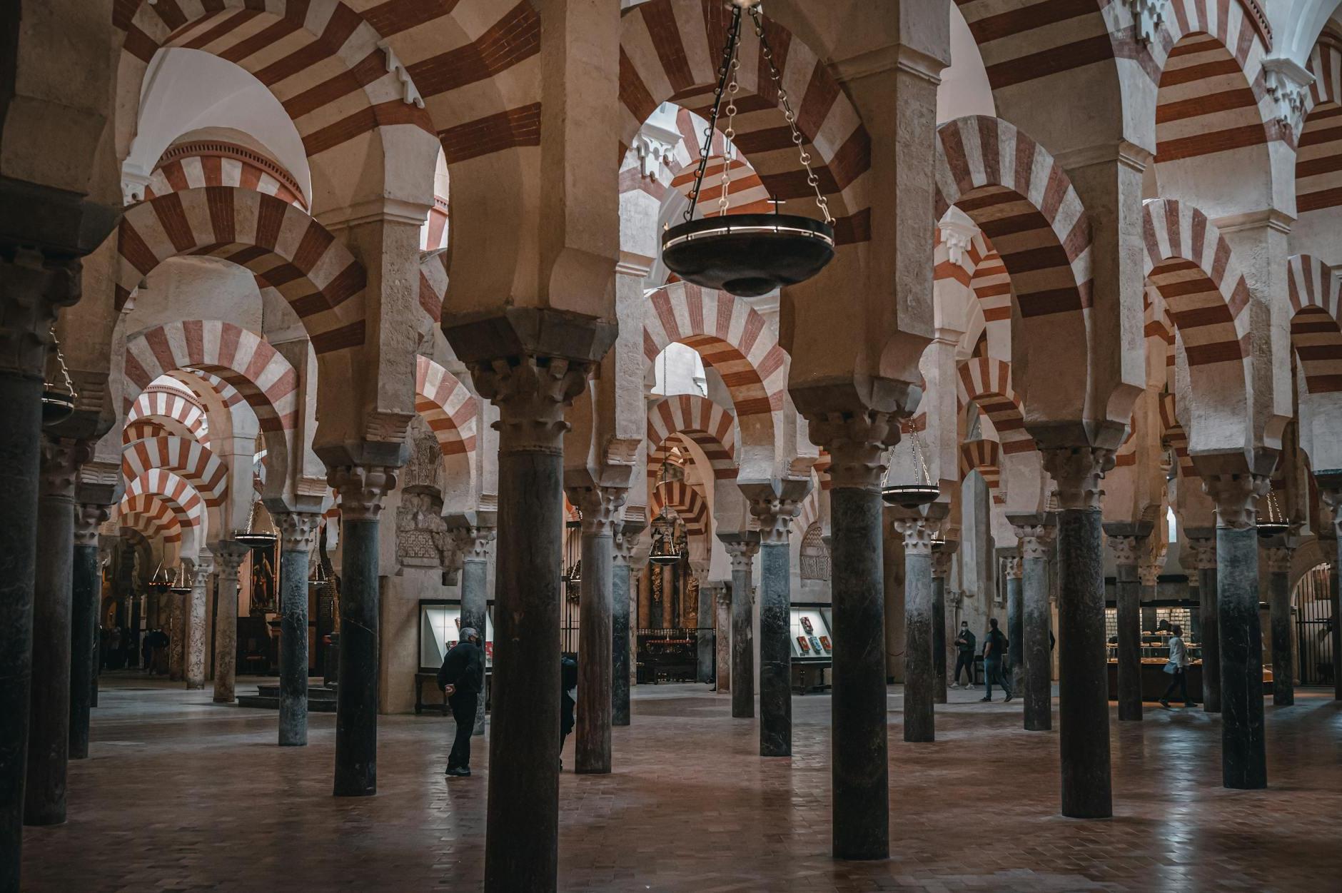 Columns in the Mosque–Cathedral of Córdoba, Andalusia, Spain