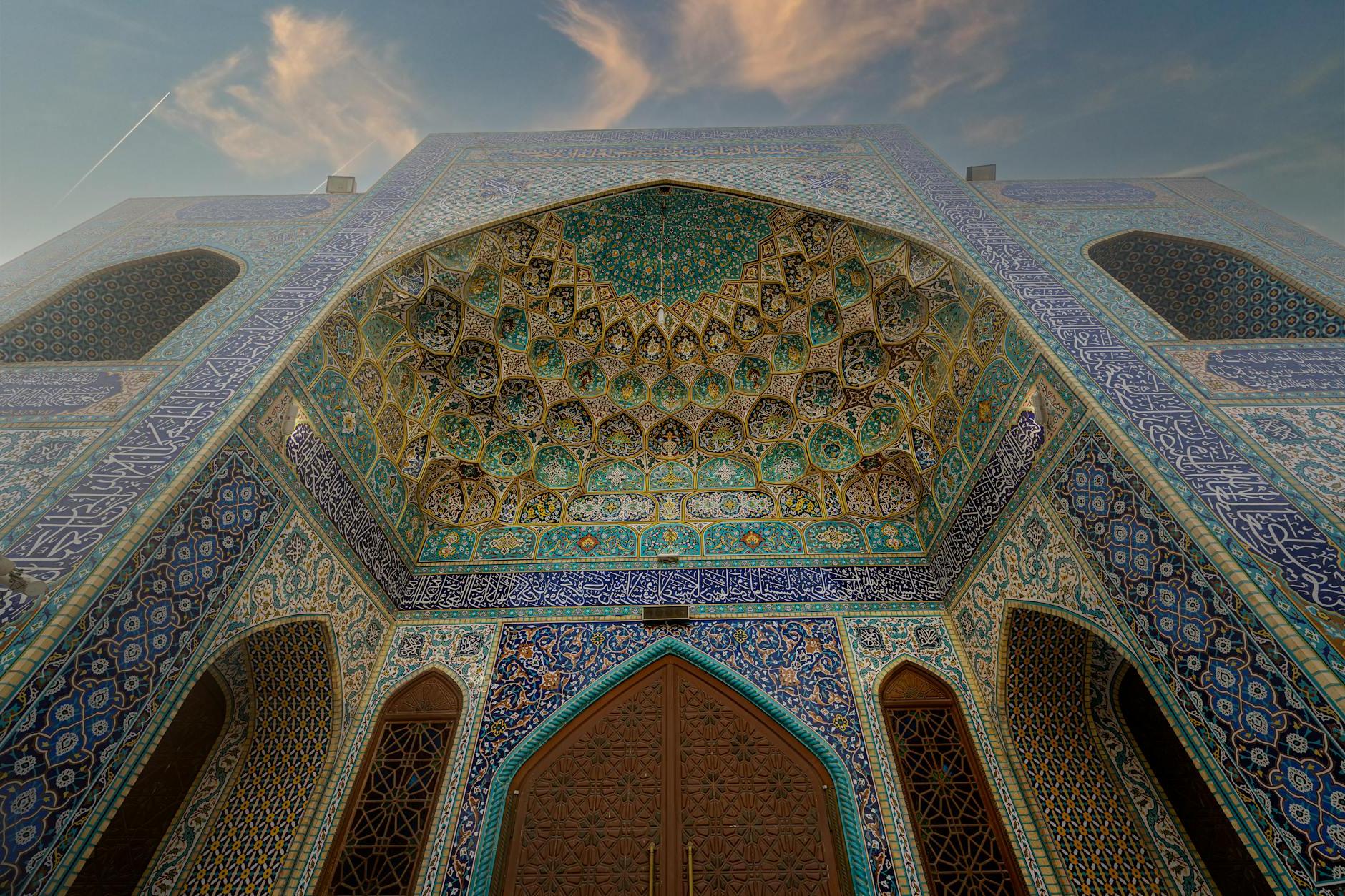 Low Angle Shot of an Ornamental Palace Gate