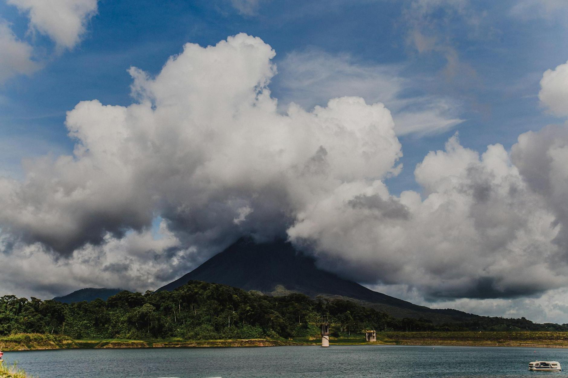 White Clouds over the Arenal Volcano