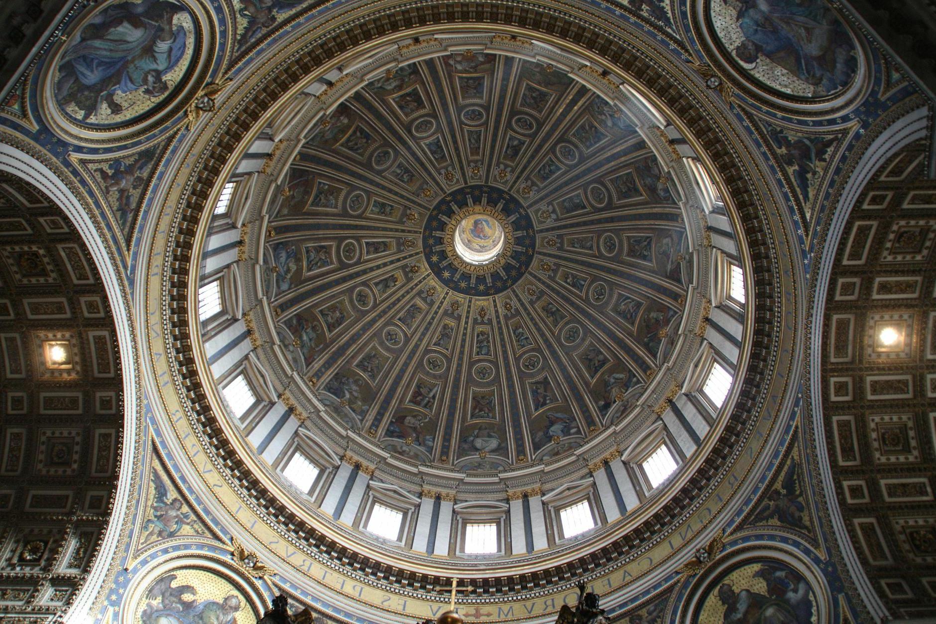 Domed Building Ceiling With Paintings Architectural Photography