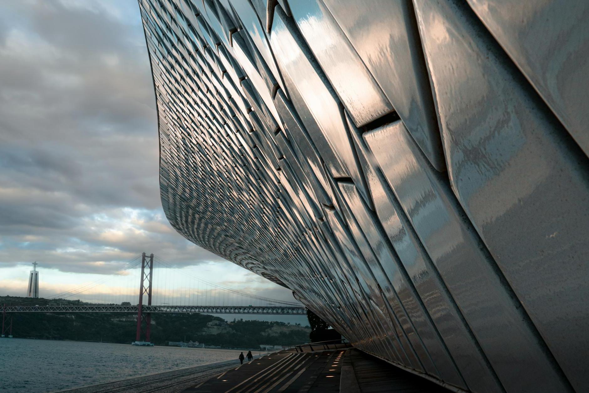 Facade of the Museum of Art, Architecture and Technology in Lisbon, Portugal 