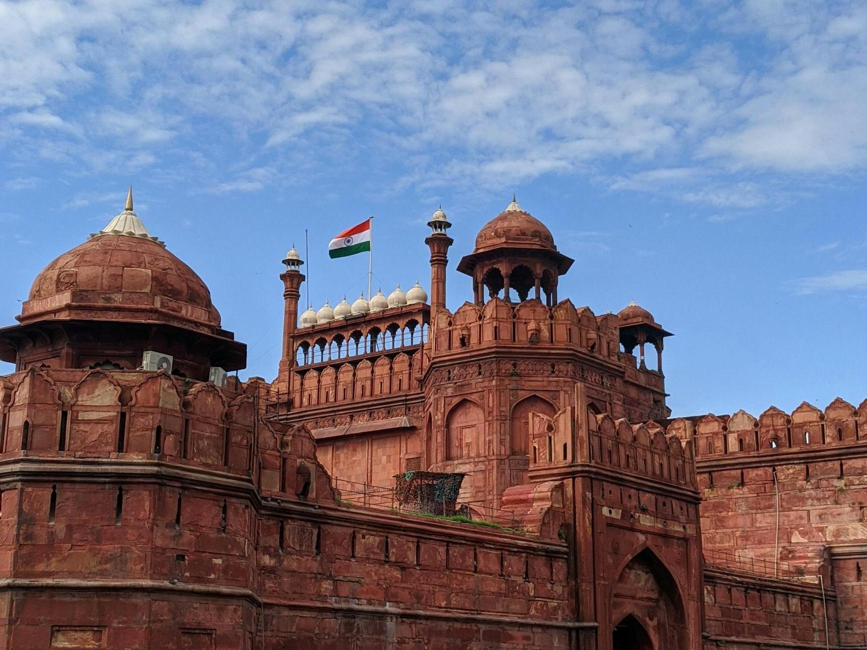 Facade of Agra Fort in India