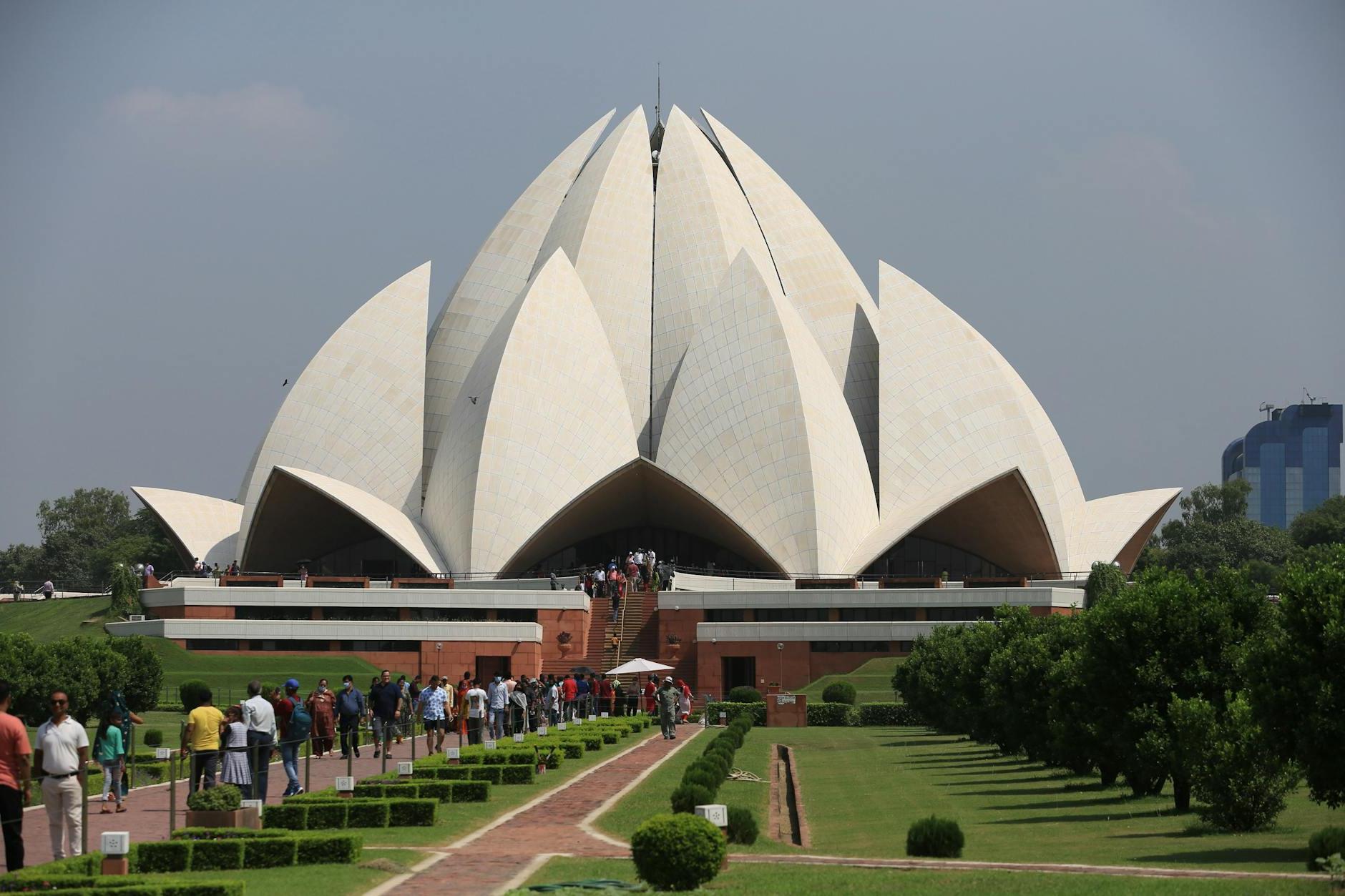 People Walking near the Lotus Temple