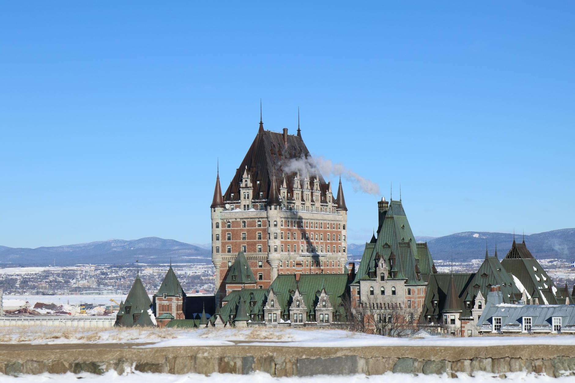 Le Chateau Frontenac in Quebec City, Quebec at Winter