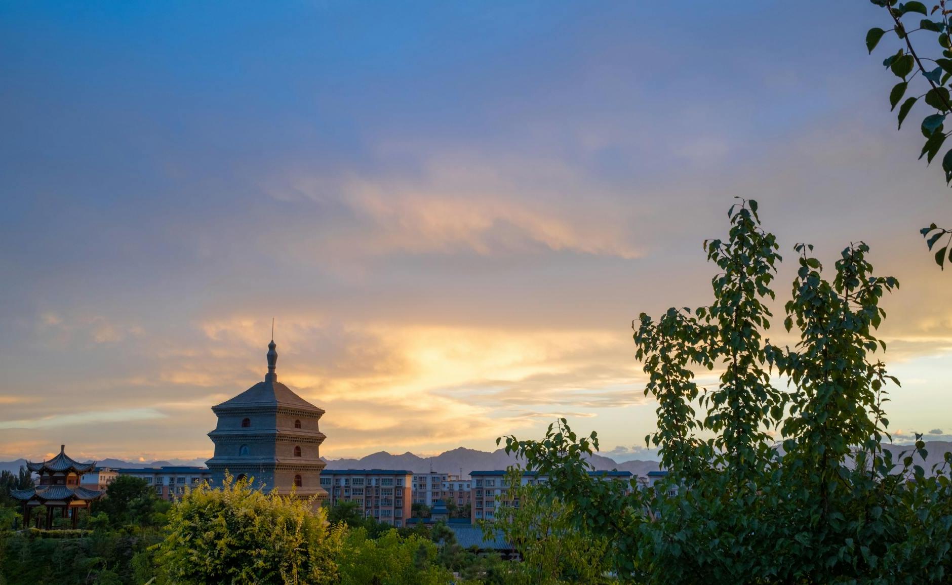 The Giant Wild Goose Pagoda in Xian China