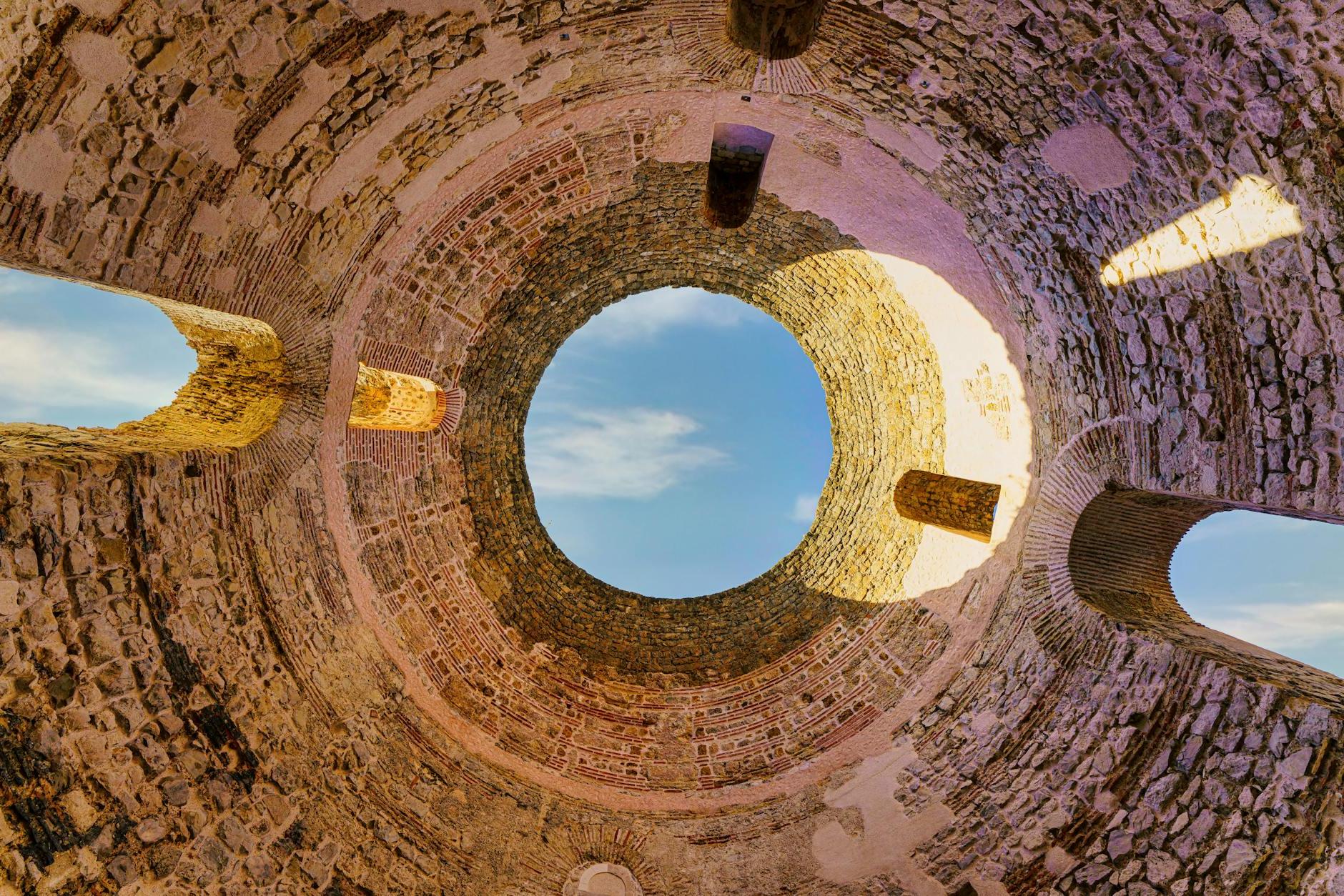 Low Angle Shot from the Inside of the Vestibule, Split, Croatia