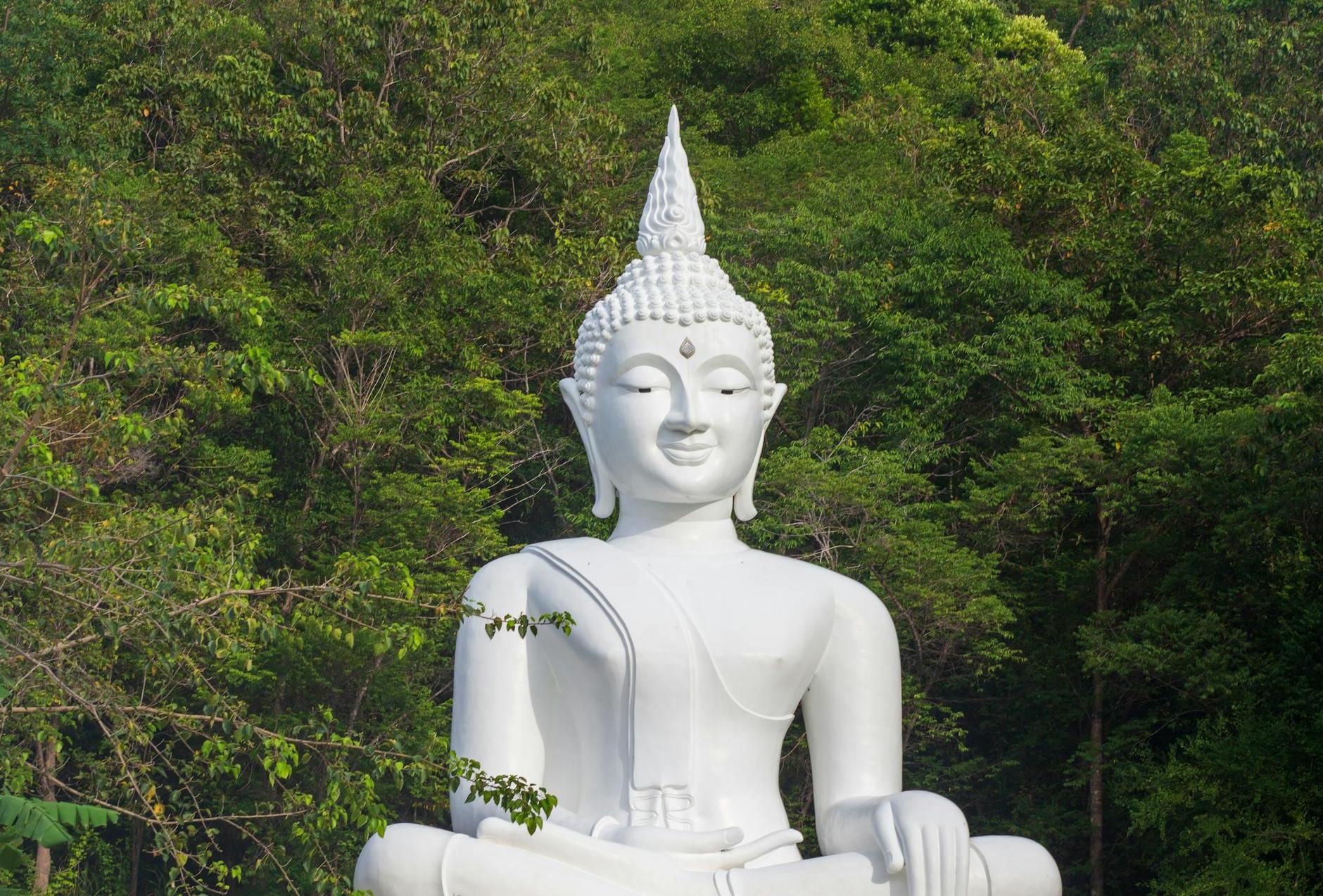 Giant Buddha Statue Painted in White