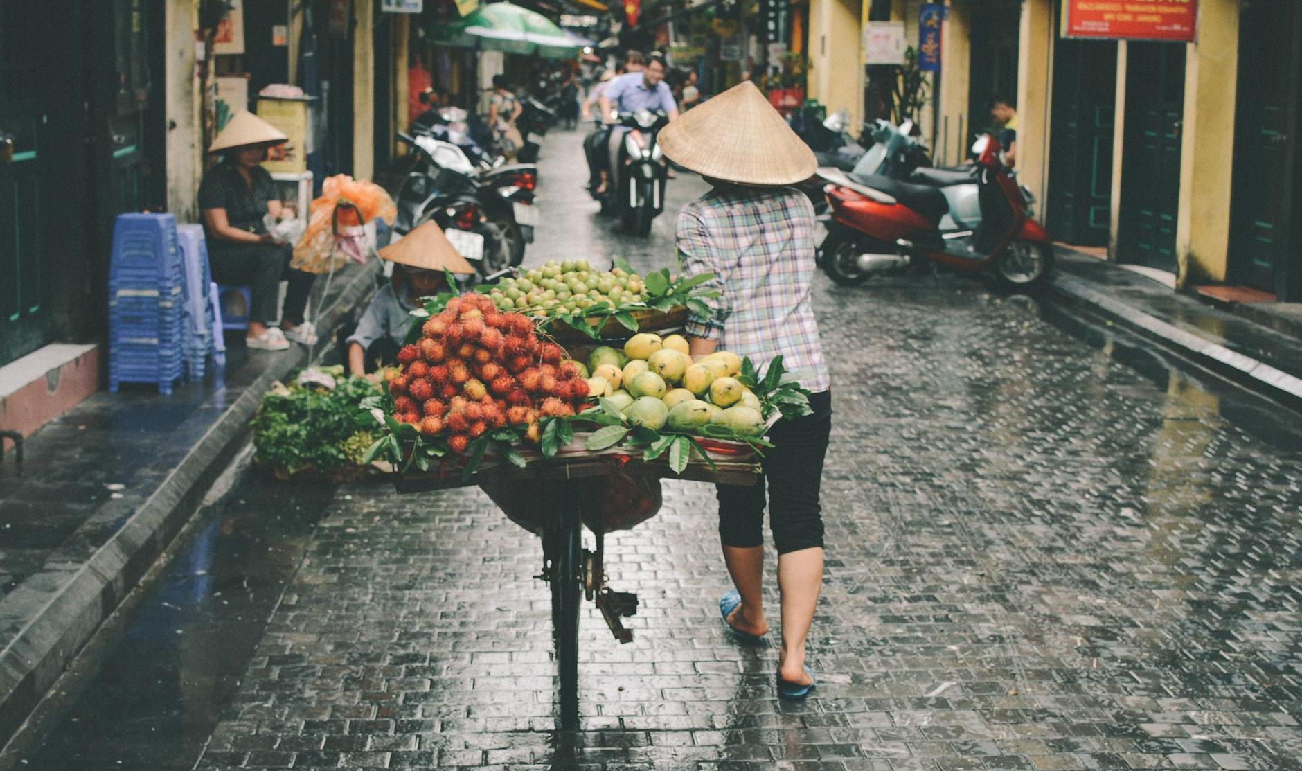 Person Walking on Market