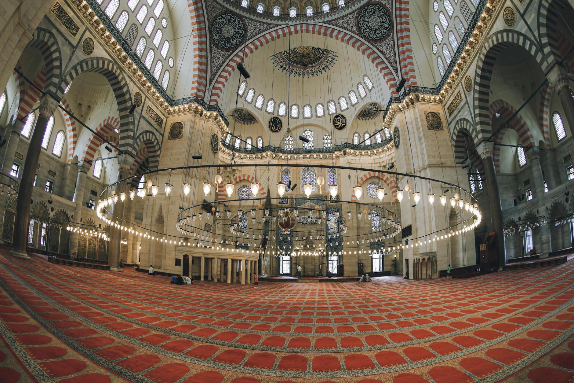 Interior of the Suleymaniye Mosque in Istanbul