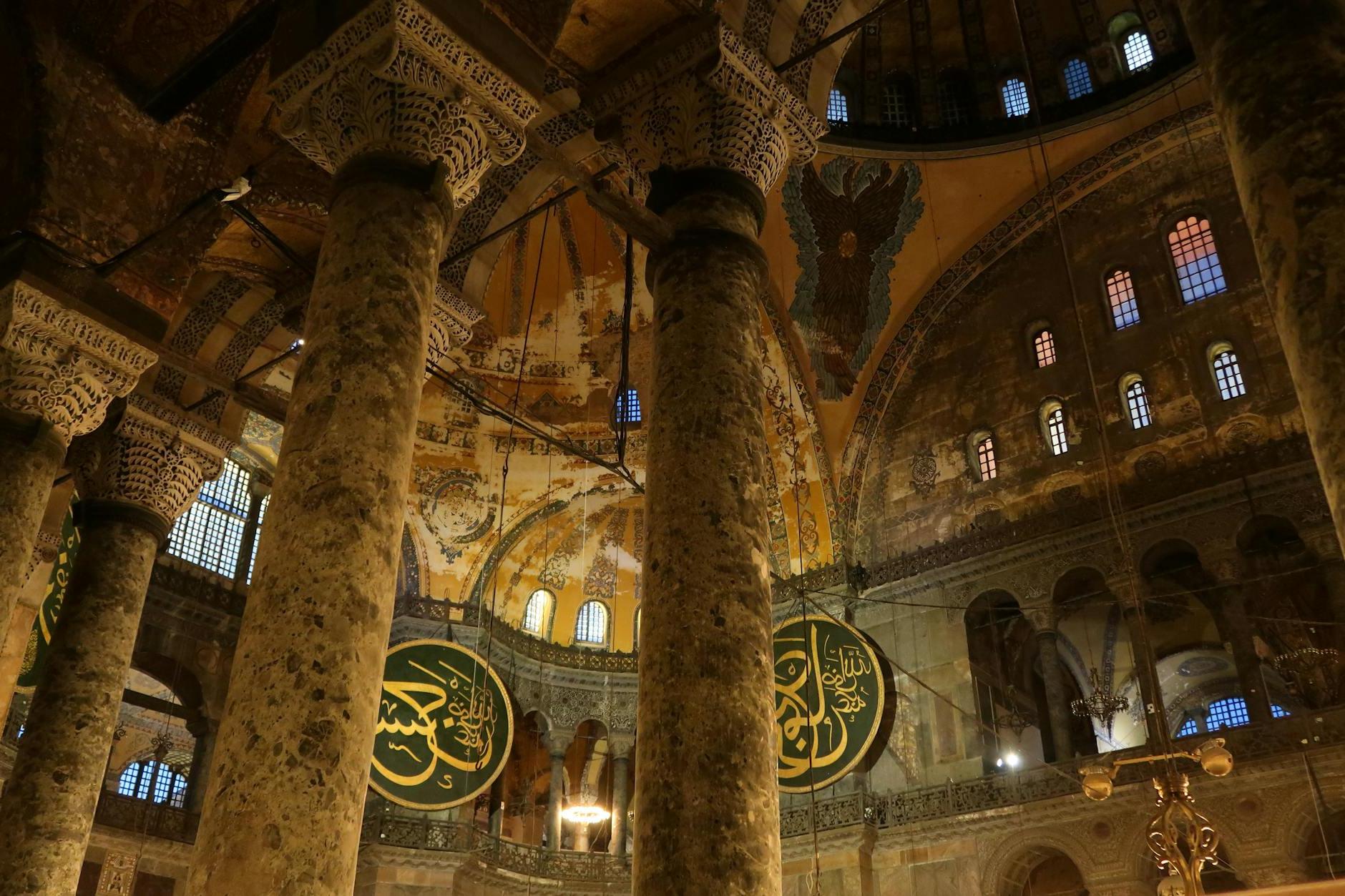 Interior of Hagia Sophia in Istanbul, Turkey 