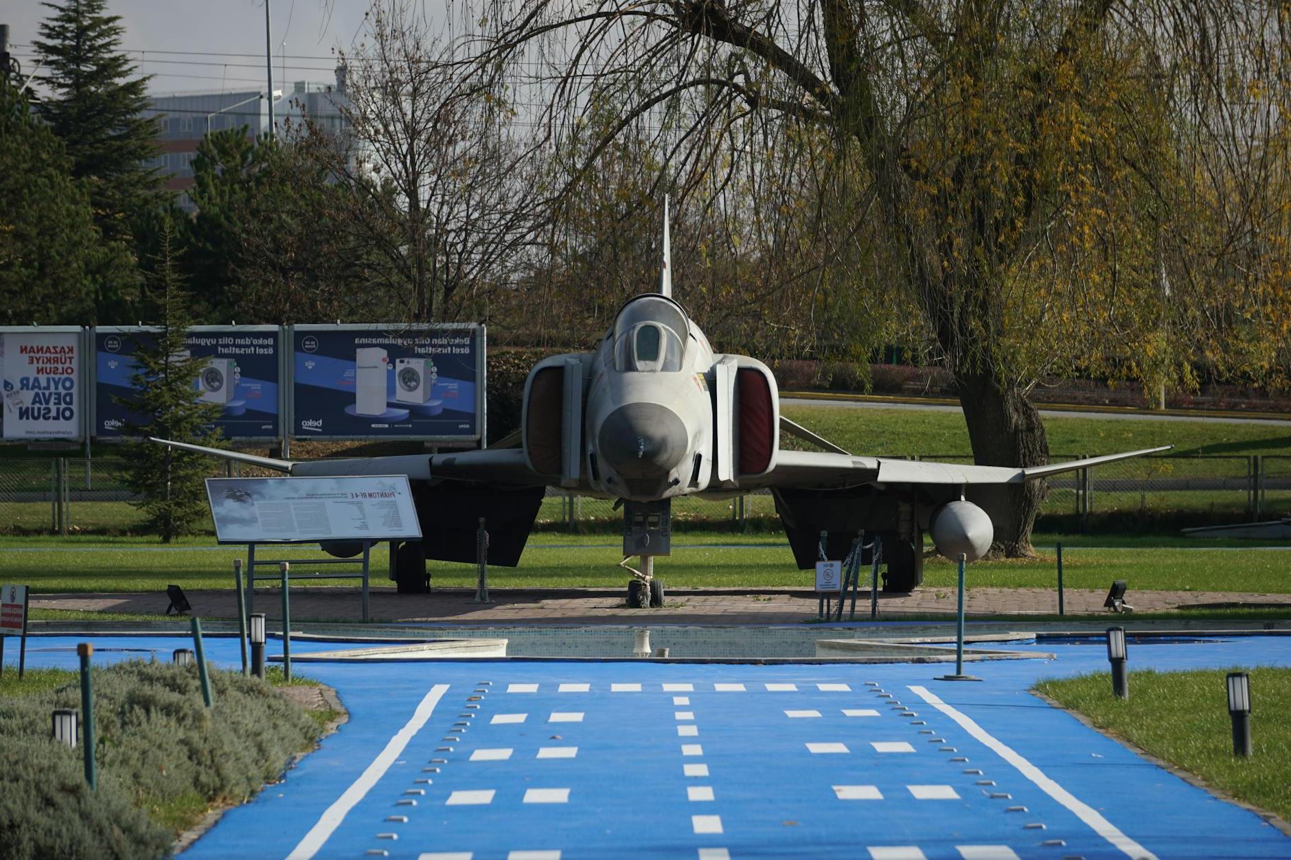 A Jet Standing on Display in an Aviation Museum 