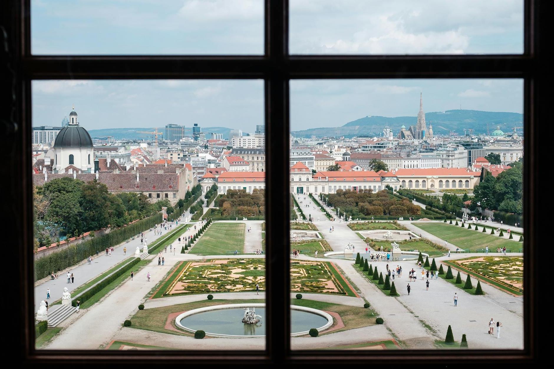 View over the Belvedere Gardens in Vienna