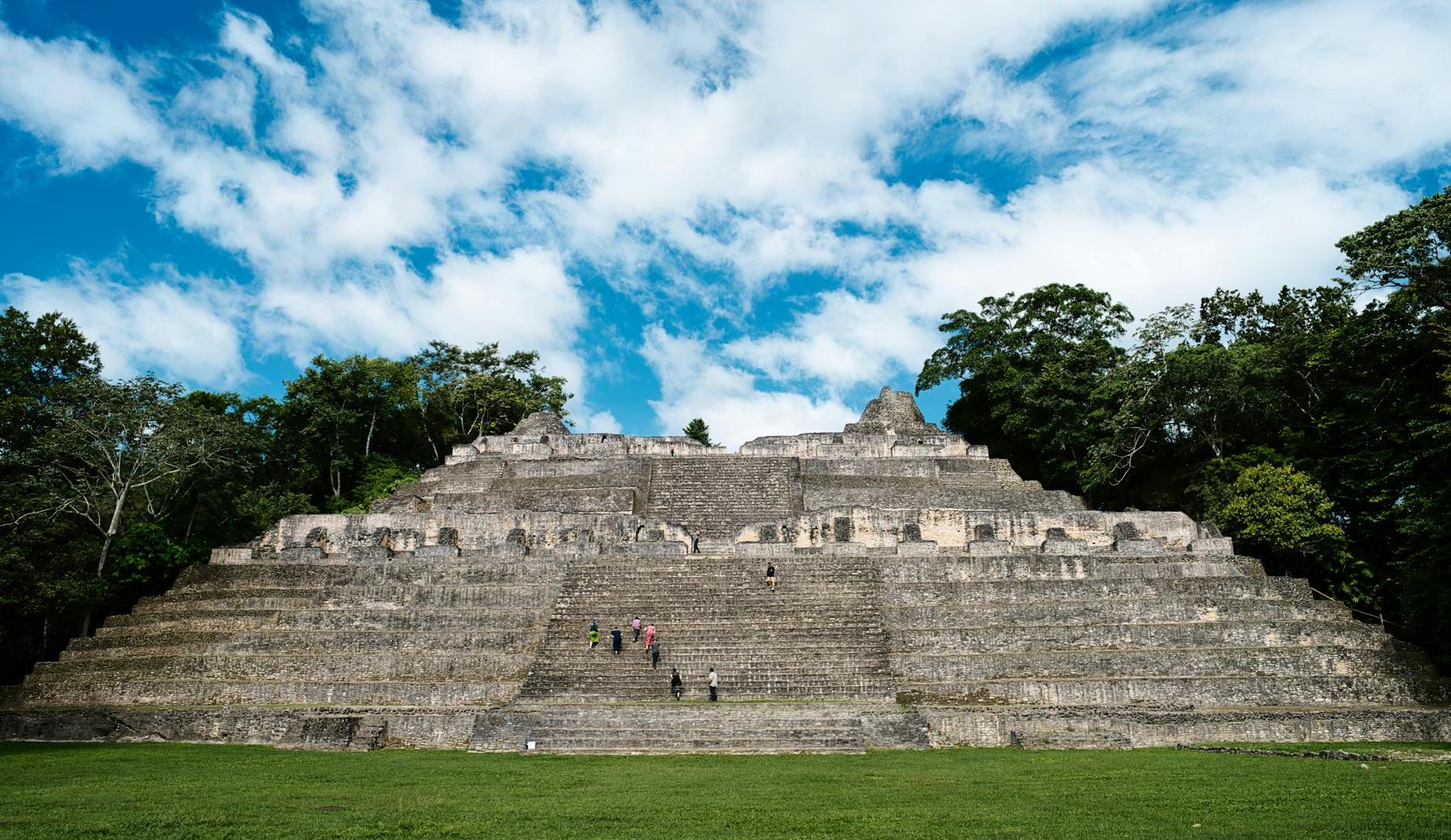 Tourists at Caracol Ruins