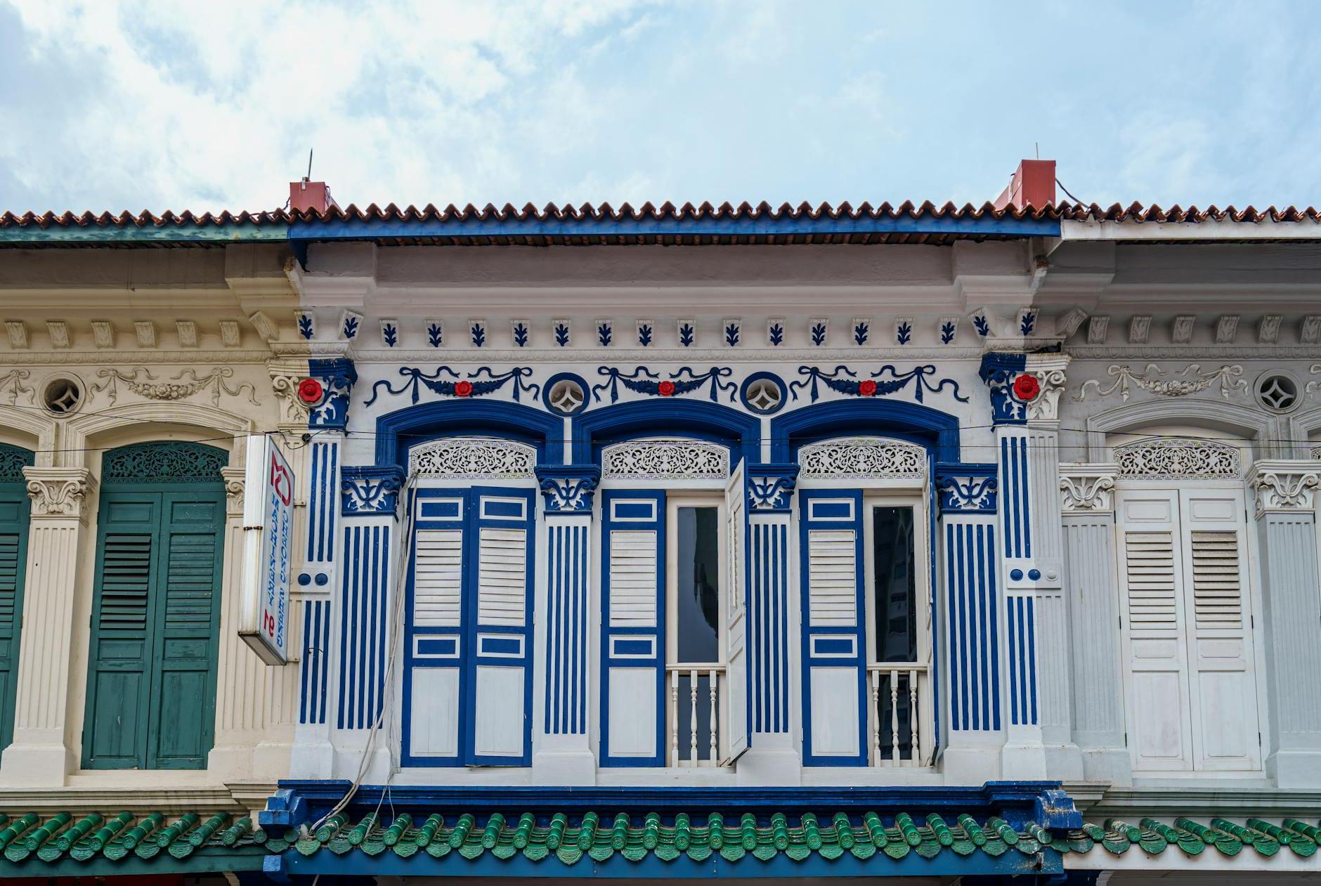 Decorated Windows with Shutters