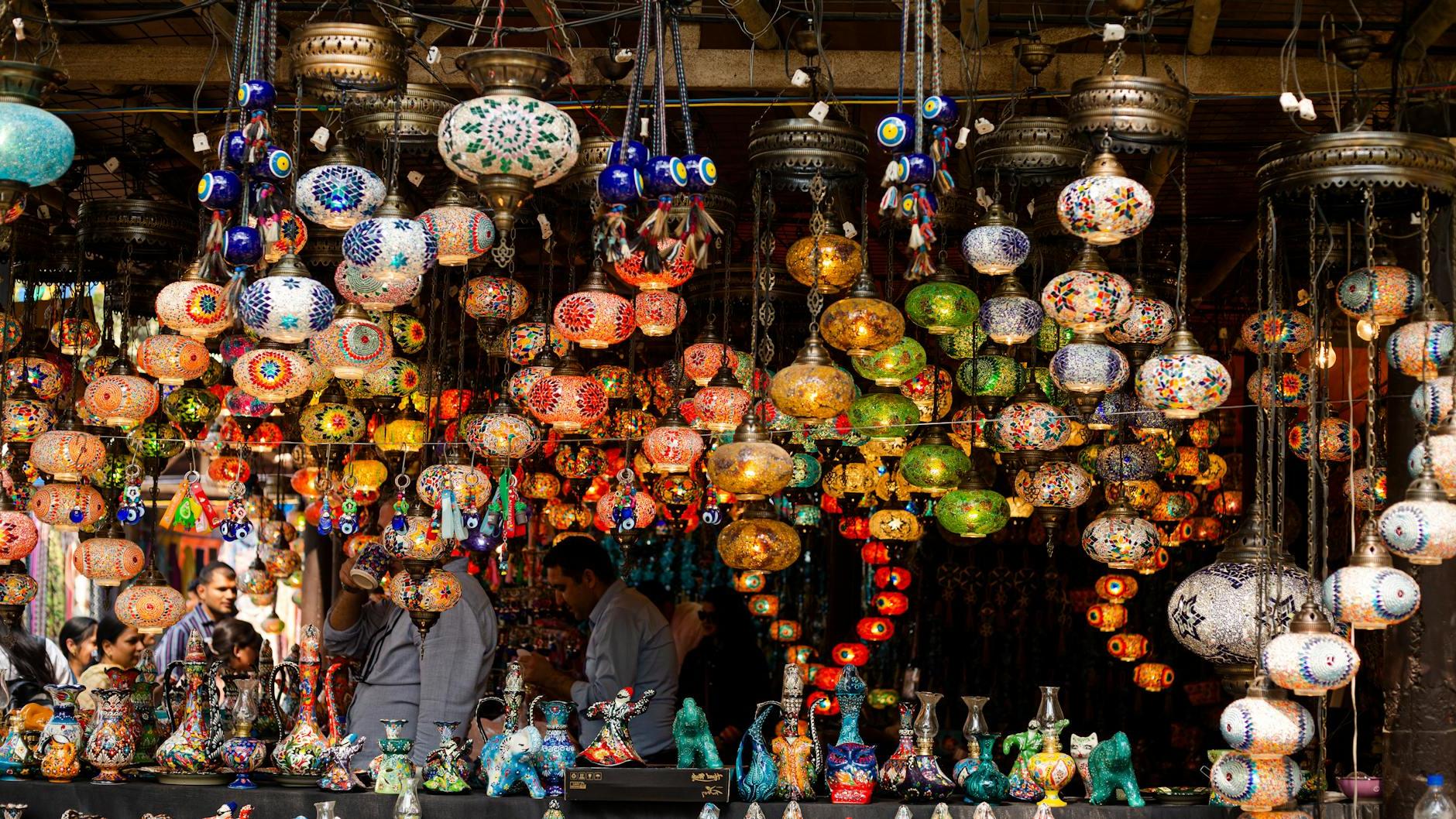 Traditional Lanterns at the Grand Bazaar, Istanbul, Turkey 