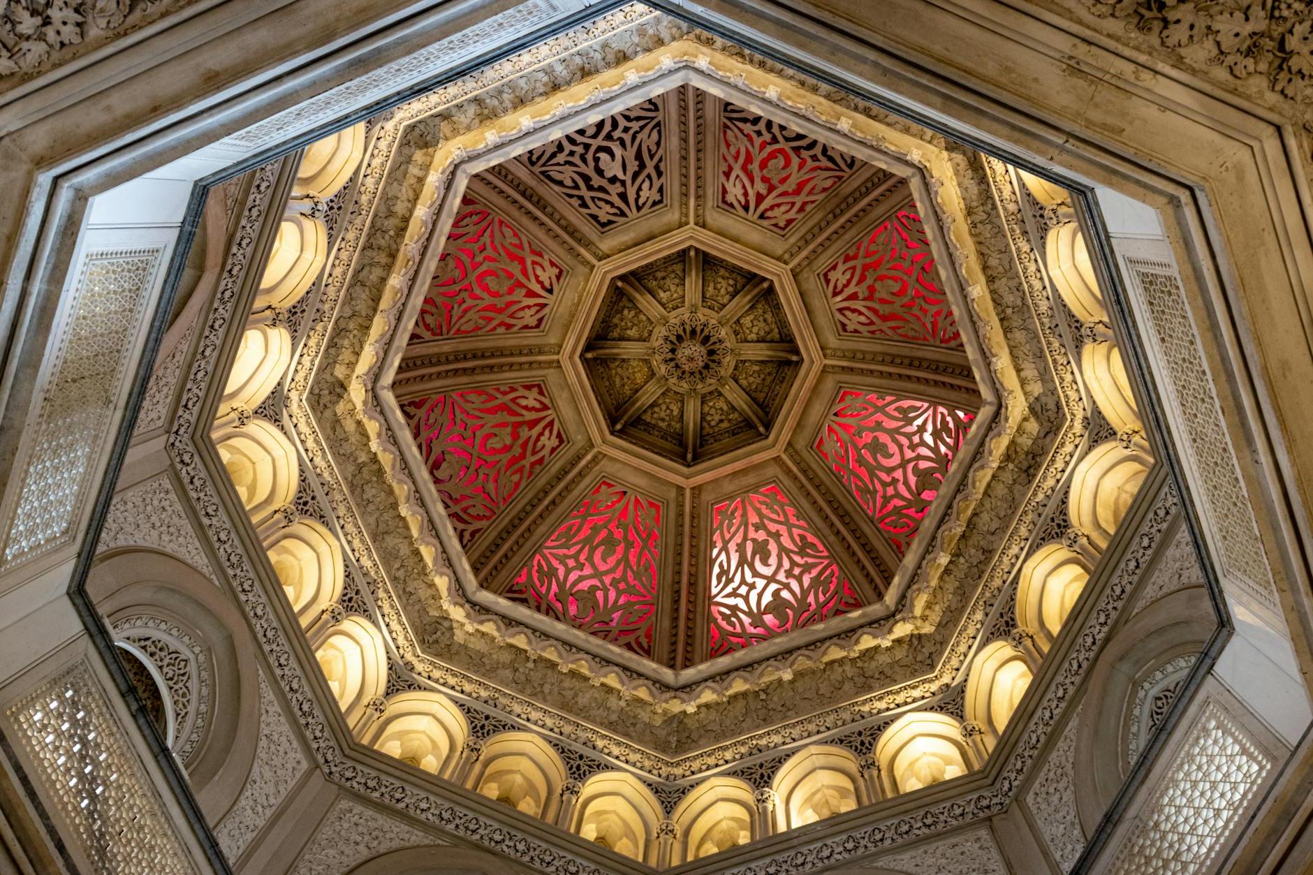 Details on the Ceiling in the Monserrate Palace, Sintra, Portugal