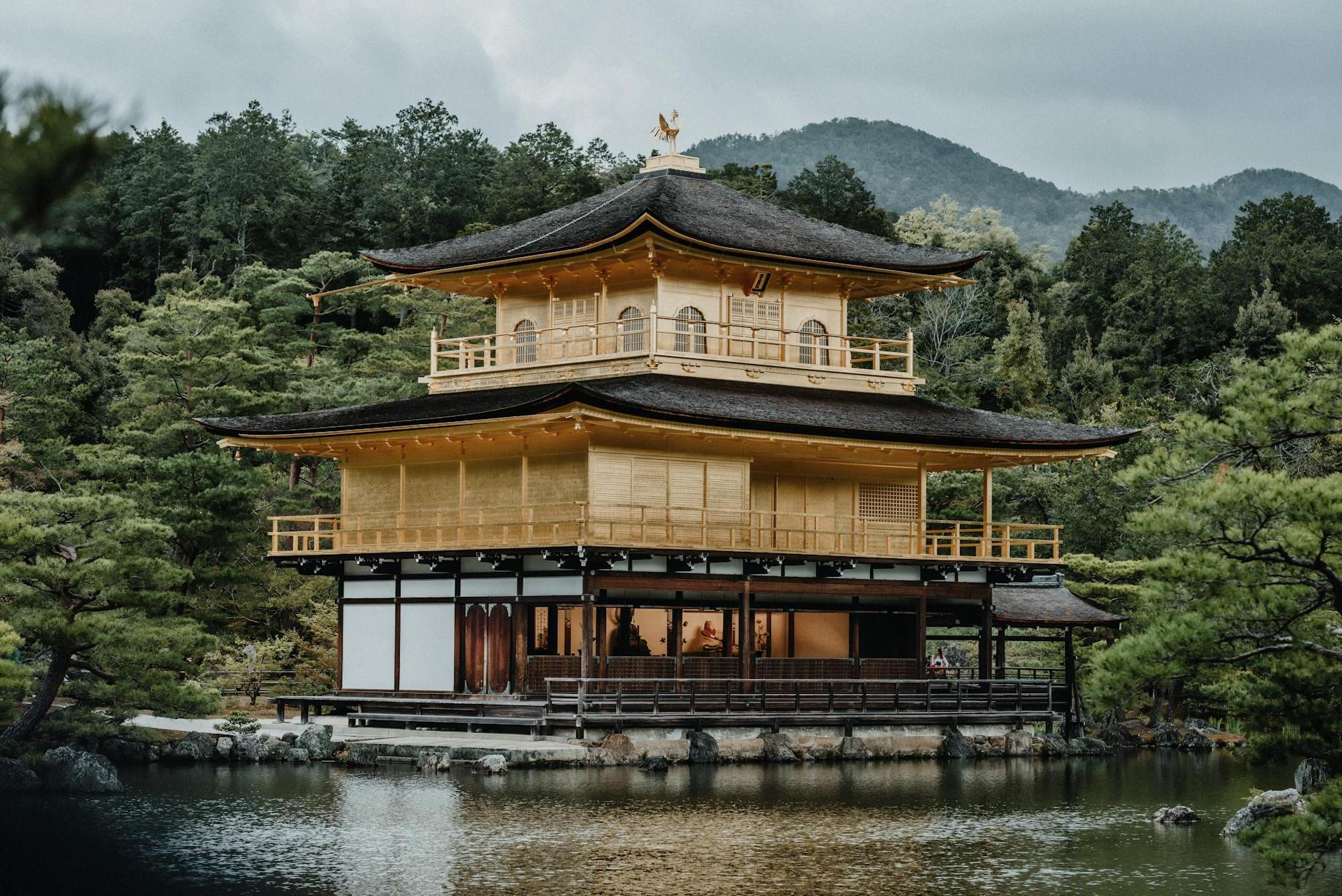 Golden Pavilion Temple on Kyoko-chi Pond in Kyoto Japan