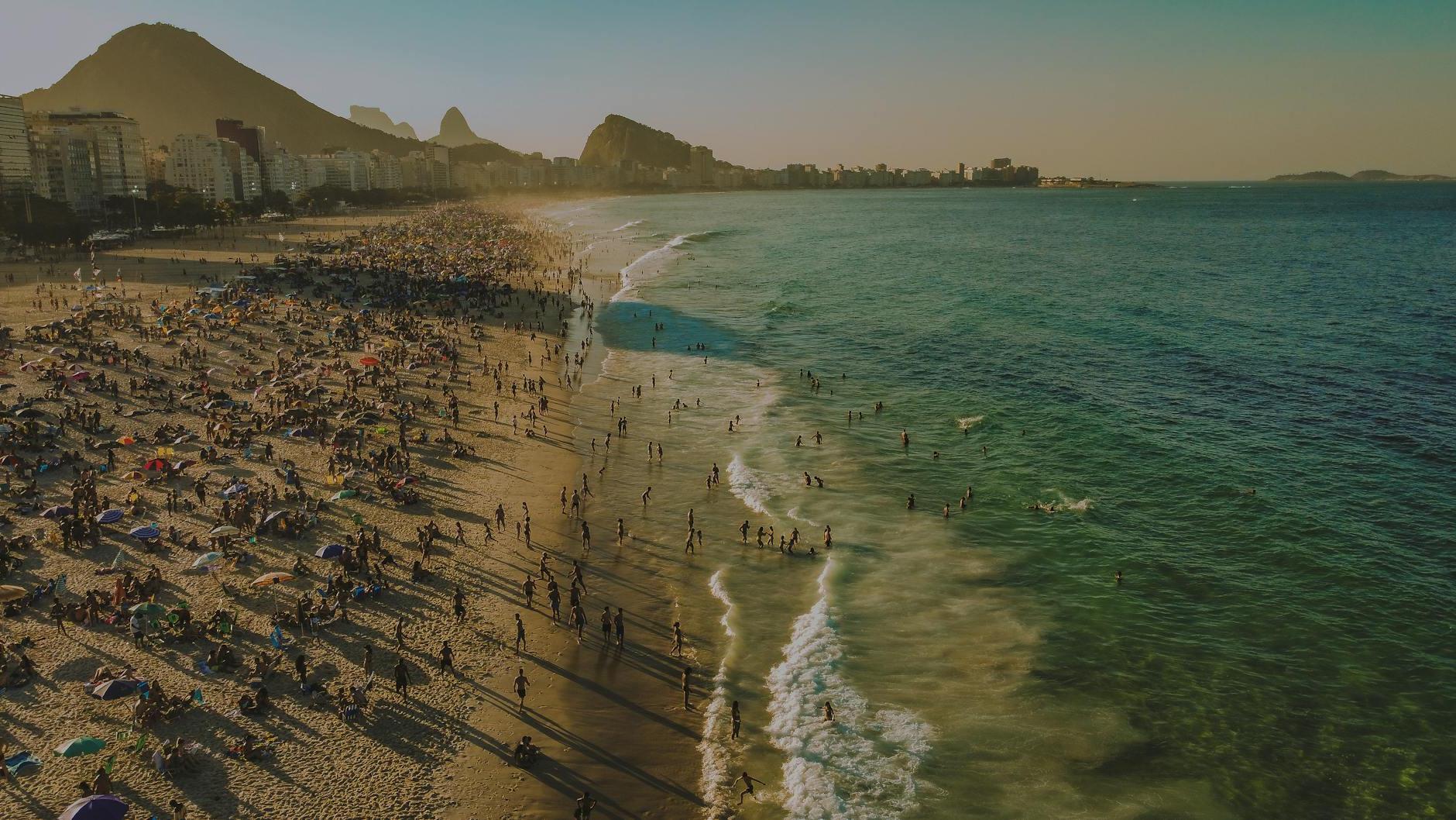 People on Copacabana Beach