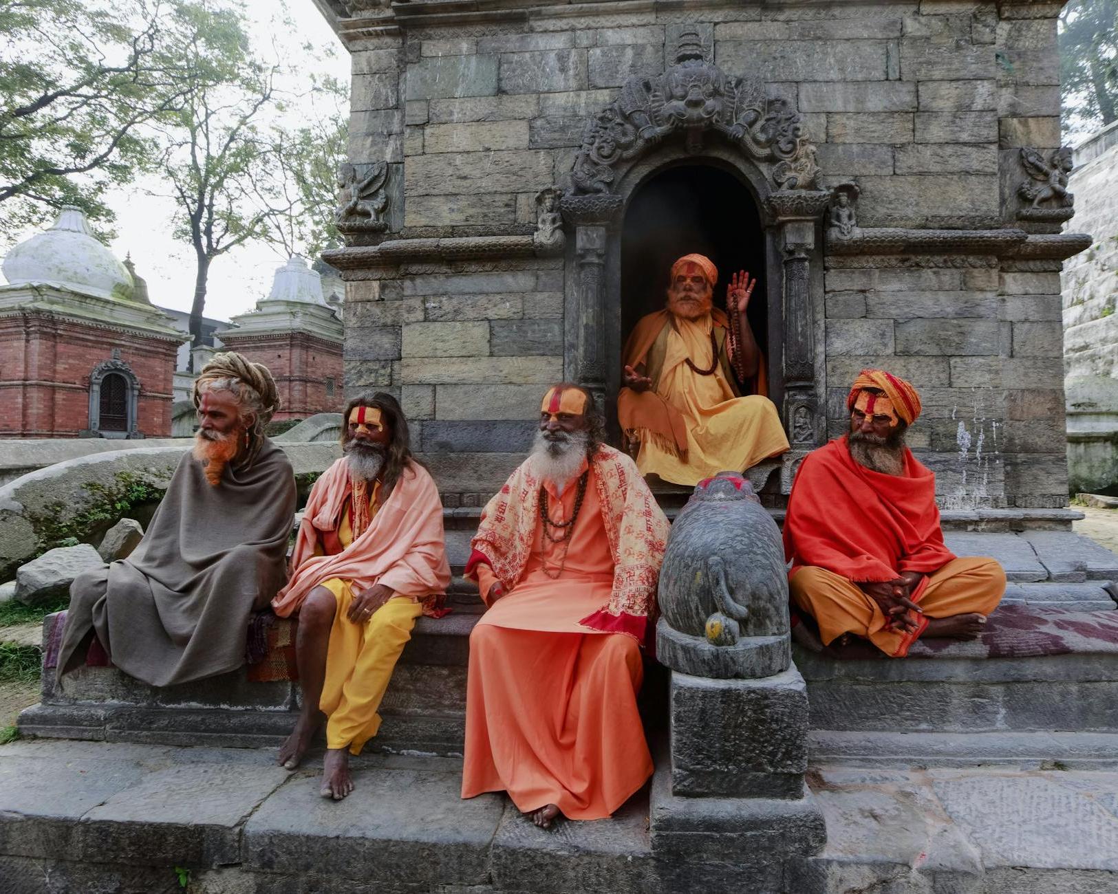 Holy Men in Pashupatinath Temple