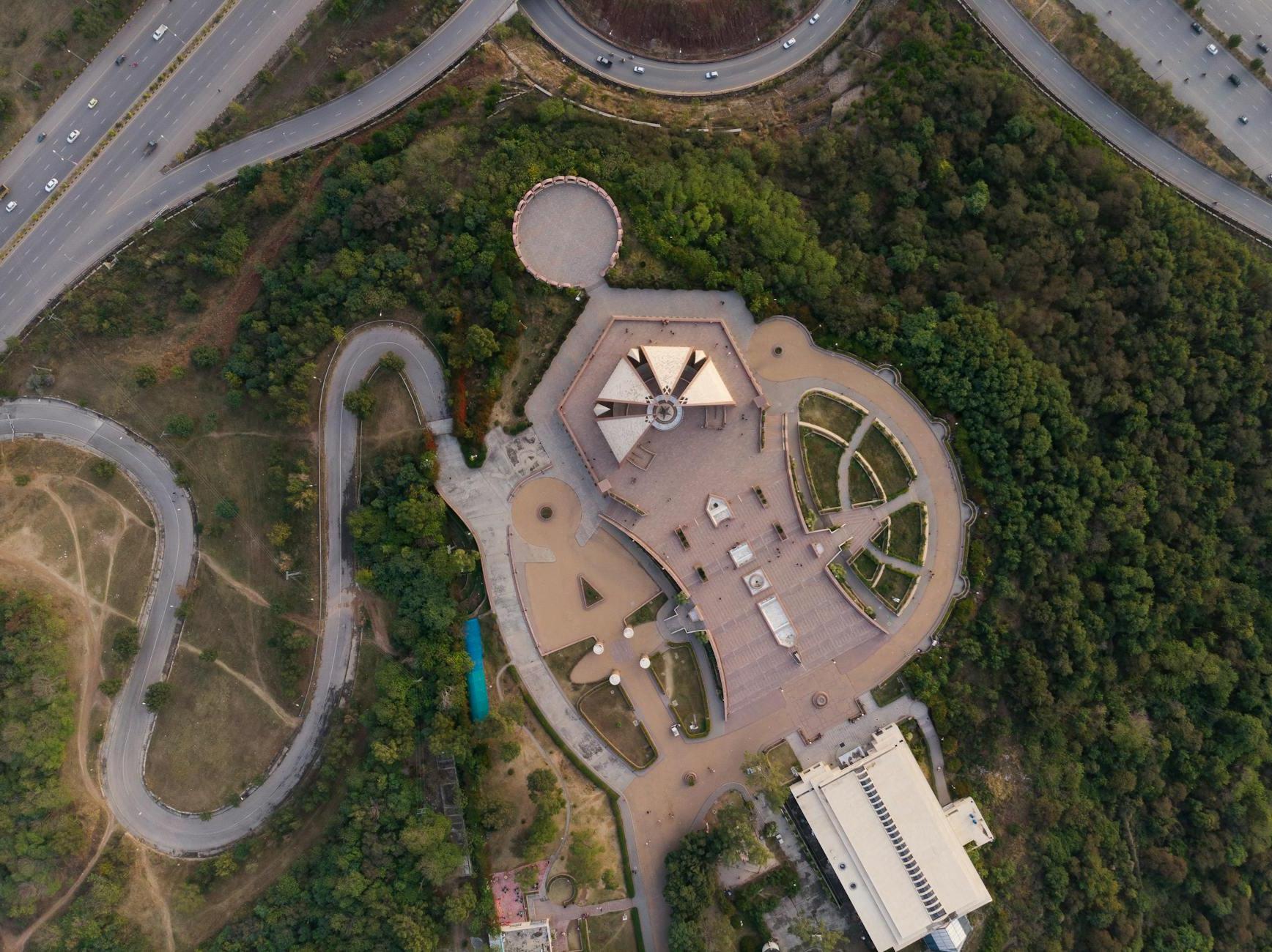 Top View of Facility Surrounded by Trees