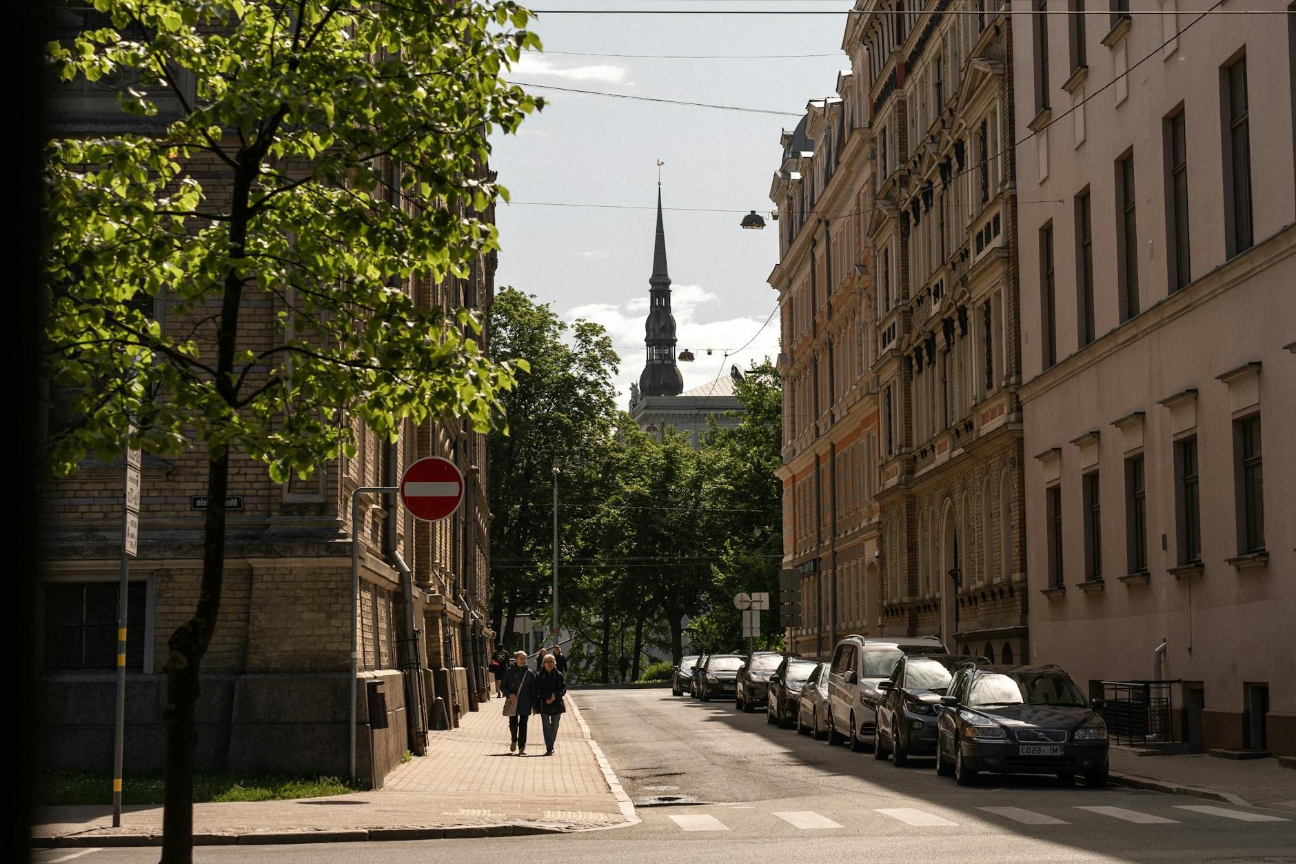 Street in Riga in Latvia