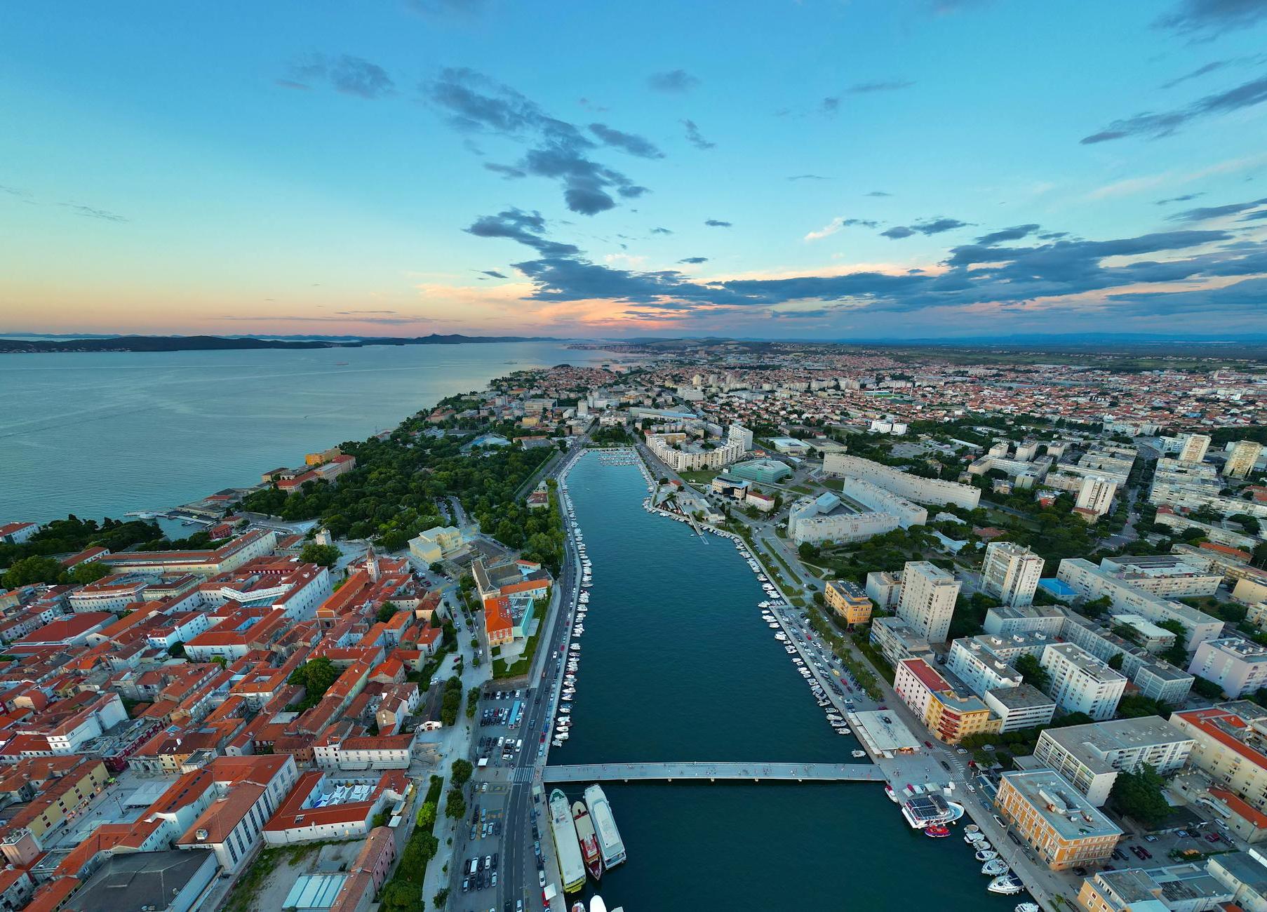 Panoramic View of Zadar, Croatia at Sunset