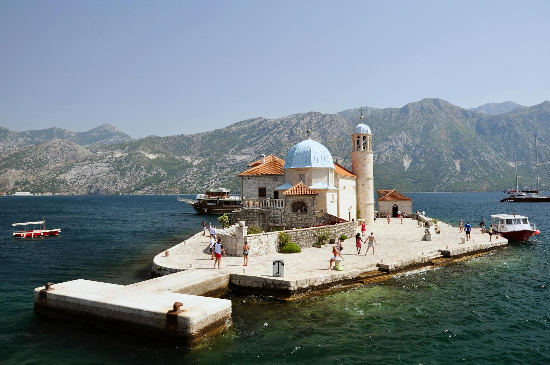 Our Lady of the Rocks Church on Island in Montenegro