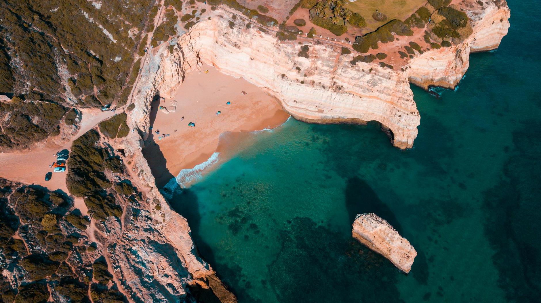 Cliff Rocks around Beach in Portugal