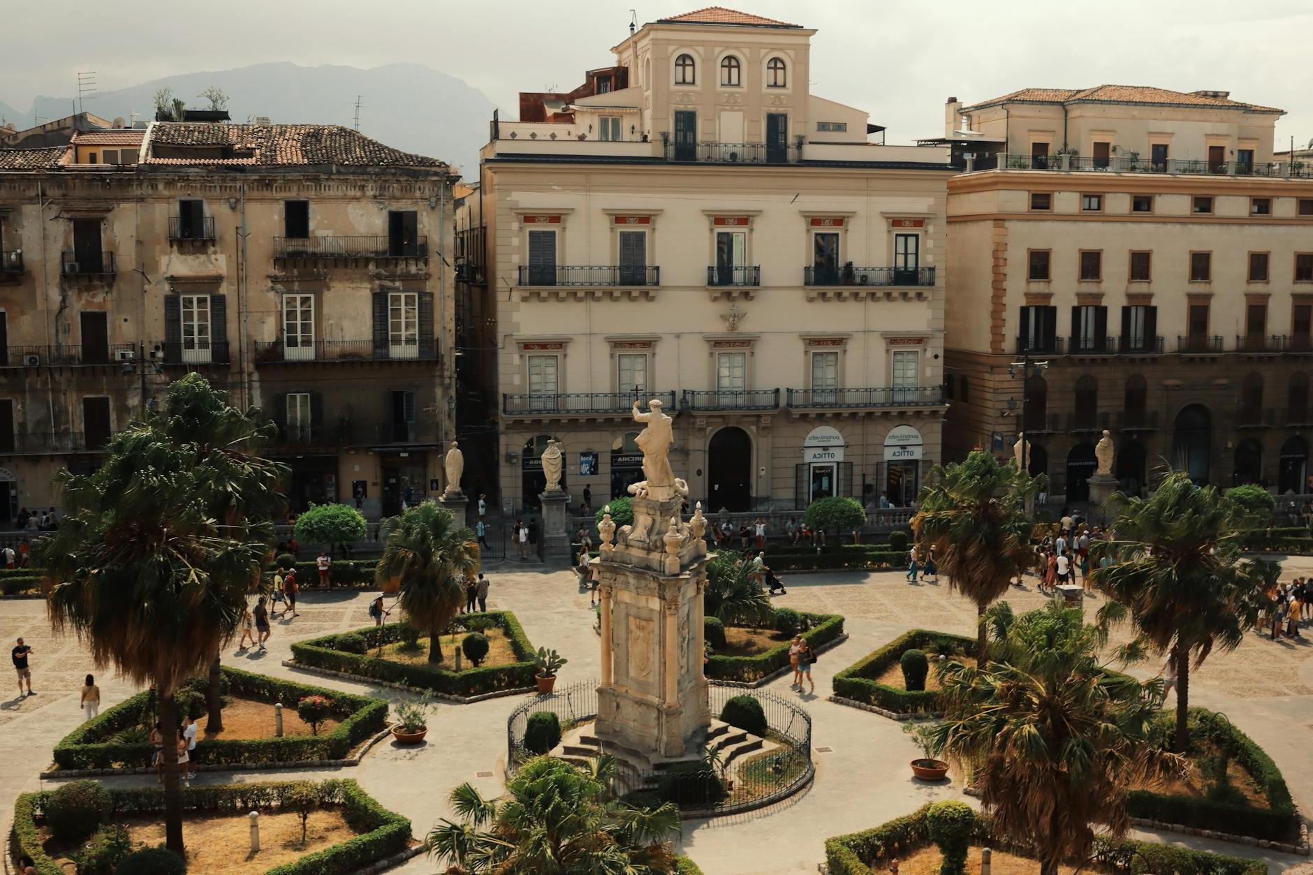 Square in Palermo in Italy