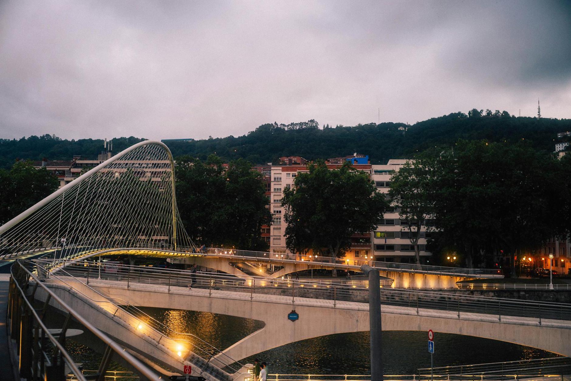 Zubizuri Bridge in Bilbao