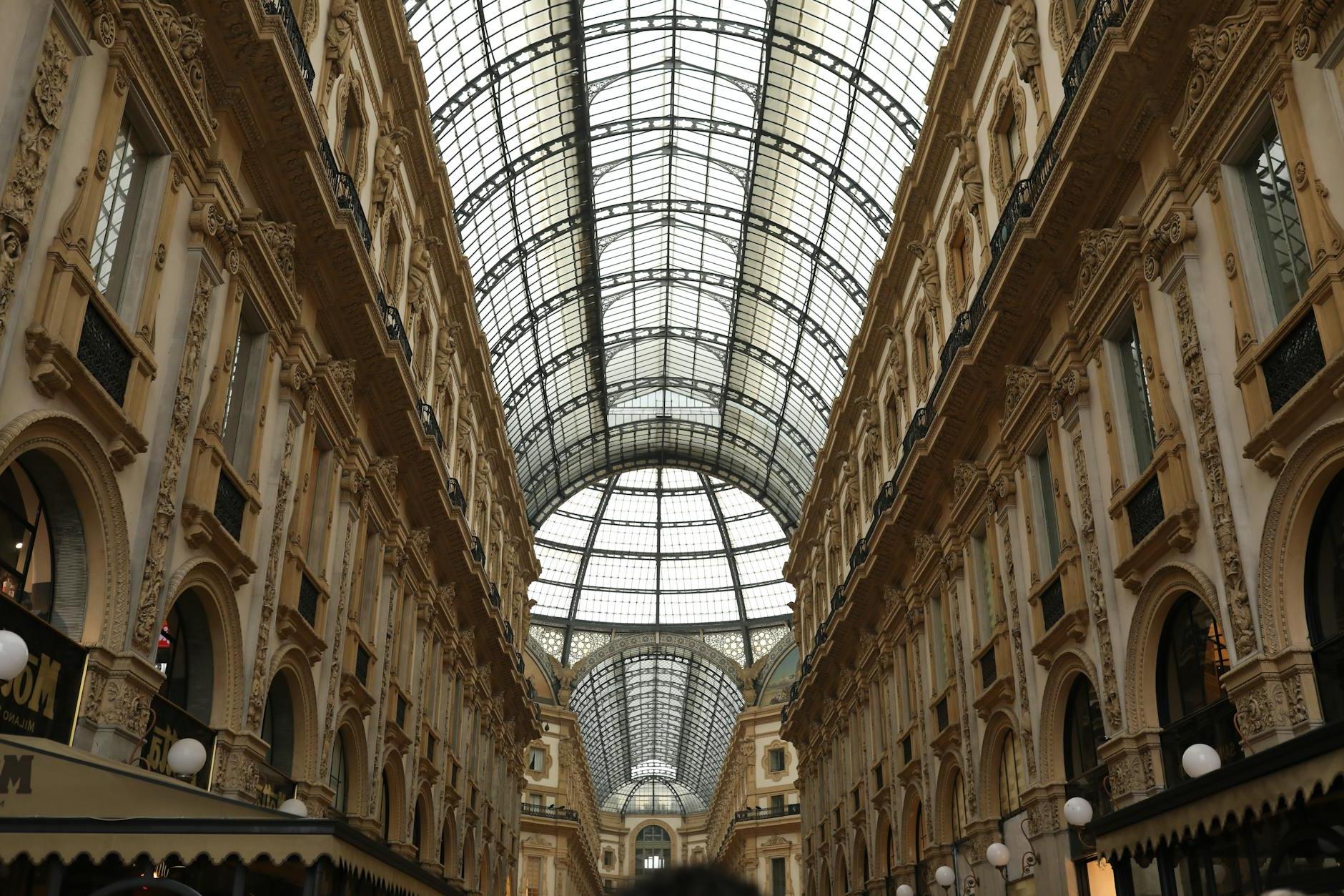 Glass Roof of Galleria Vittorio Emanuele II in Milan, Italy