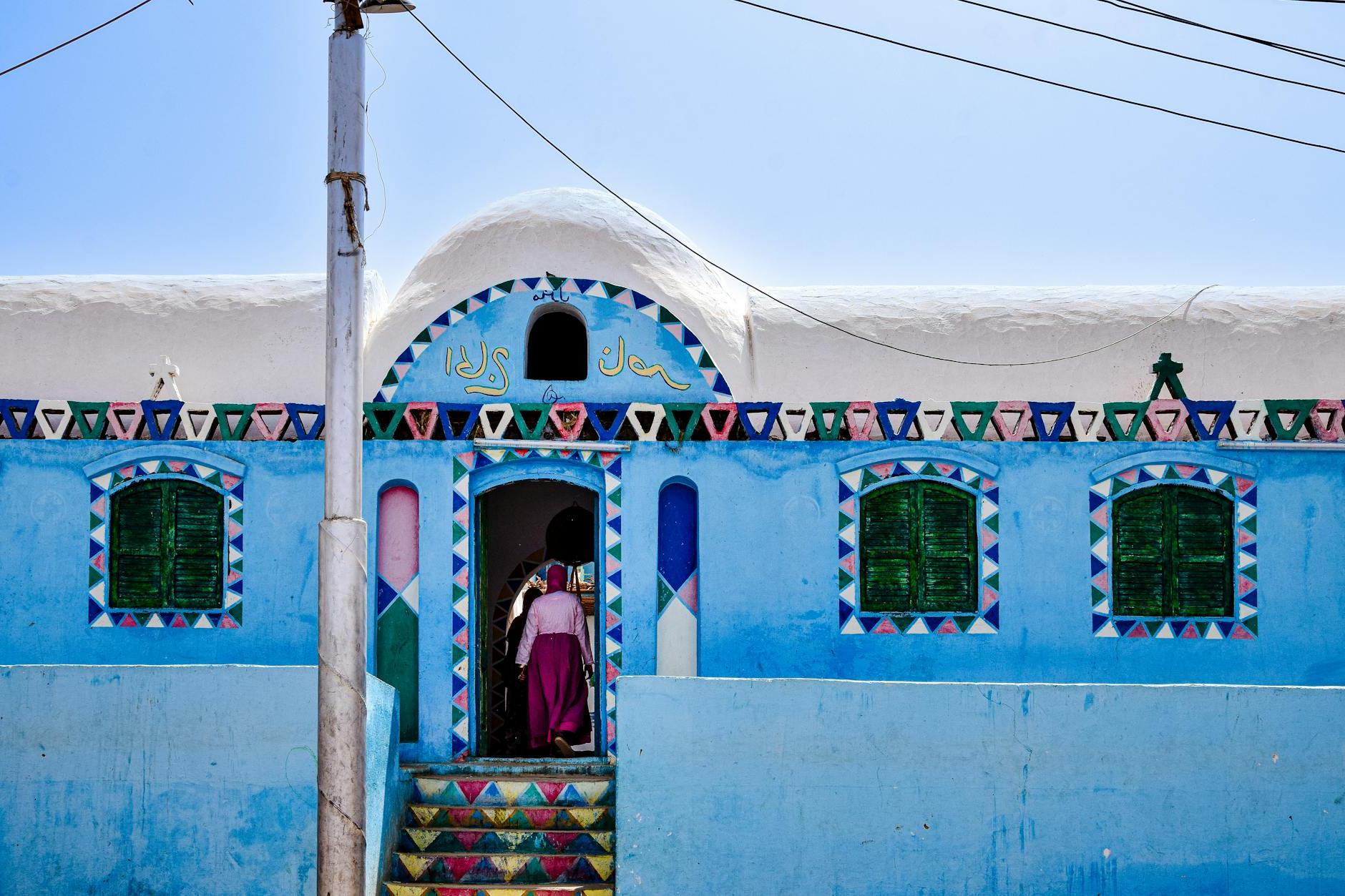 Blue House in Nubian Village Aswan in Egypt