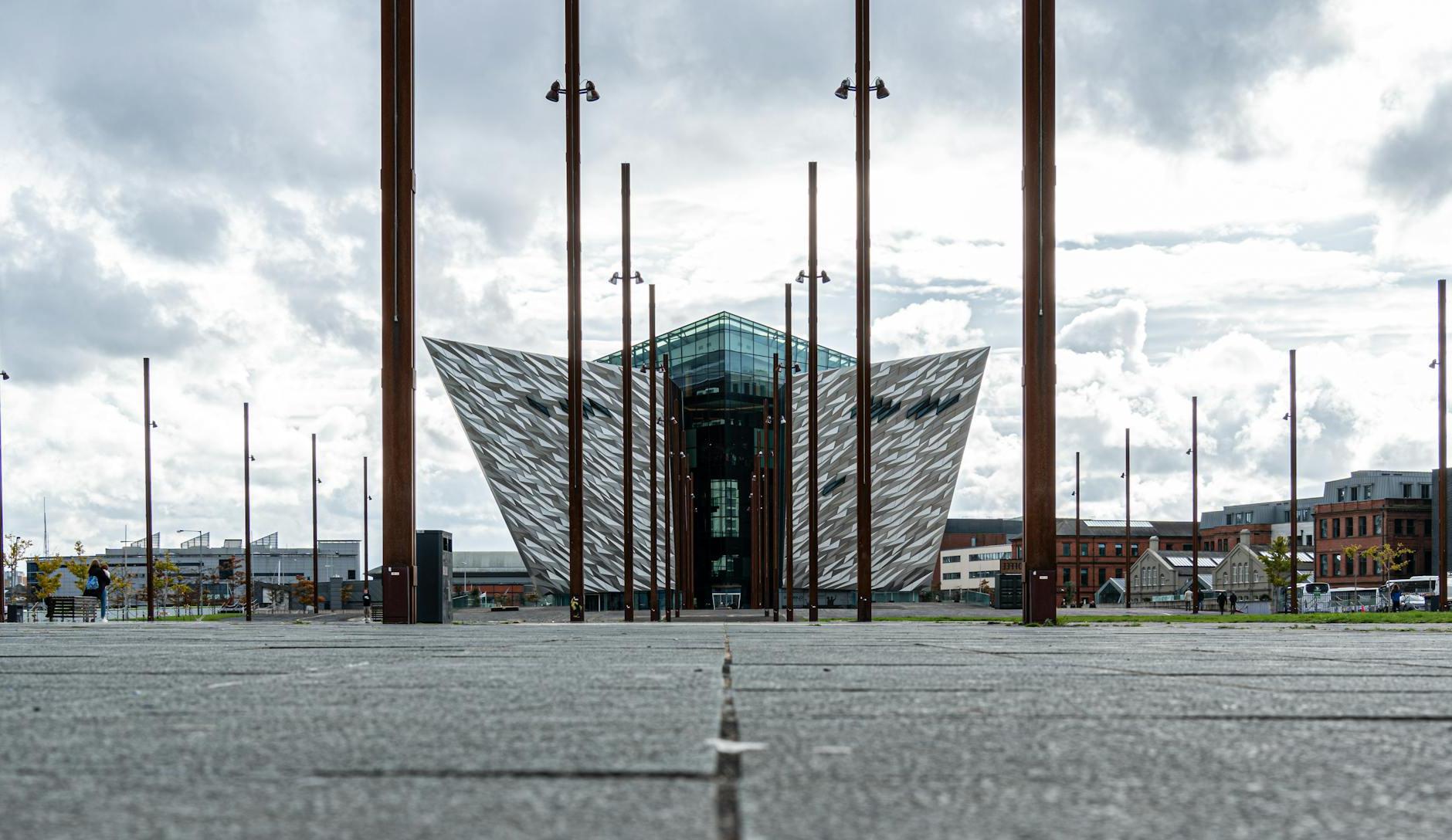 View of the Building of Titanic Belfast in Belfast, Northern Ireland