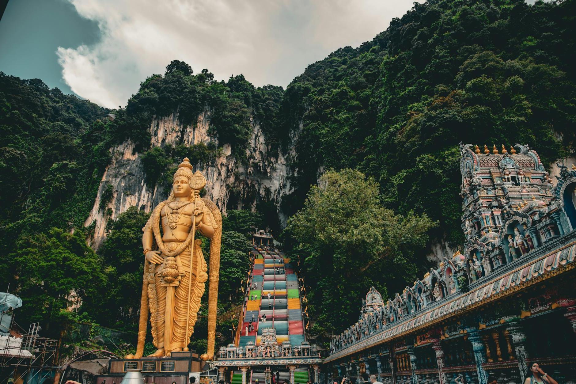 Lord Murugan Statue by Batu Caves in Malaysia