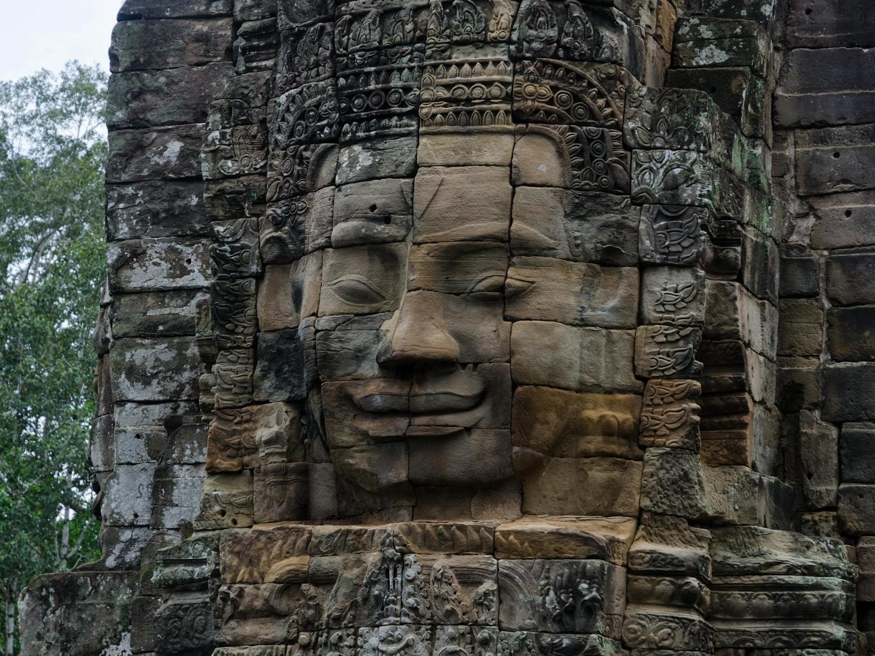 The Khmer Empires Bayon Temple at Angkor in Cambodia