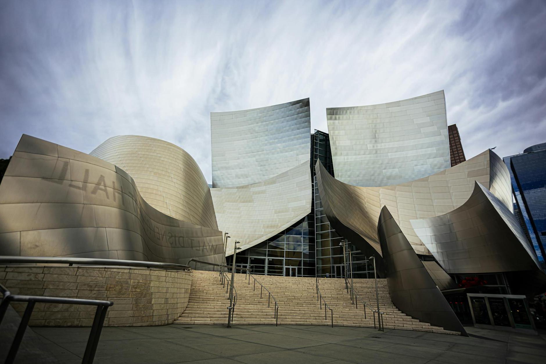 A building with a large curved structure