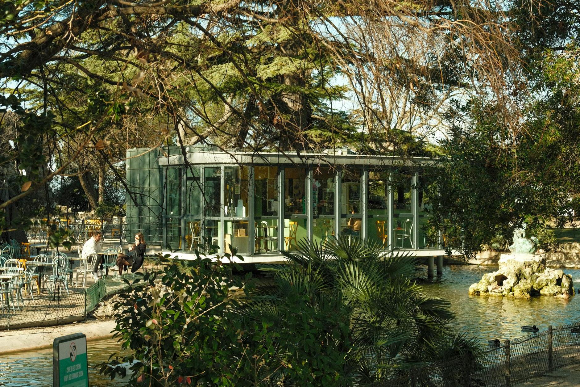 View of the Buvette du rocher des Doms Cafe in Avignon, France