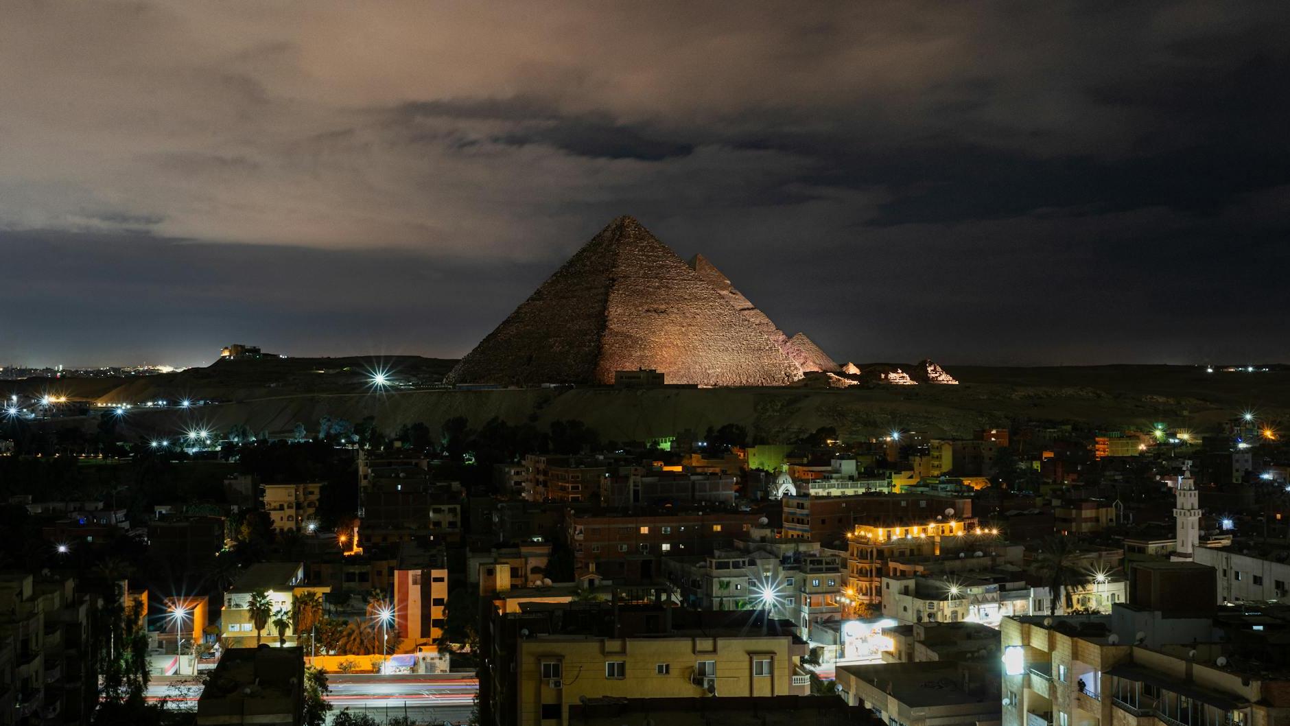 Giza Pyramids at Night