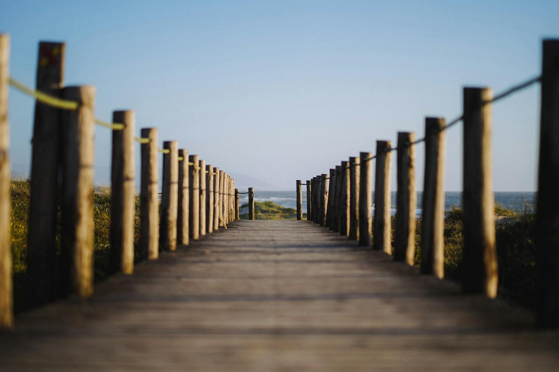 View of a Boardwalk on a Beach 