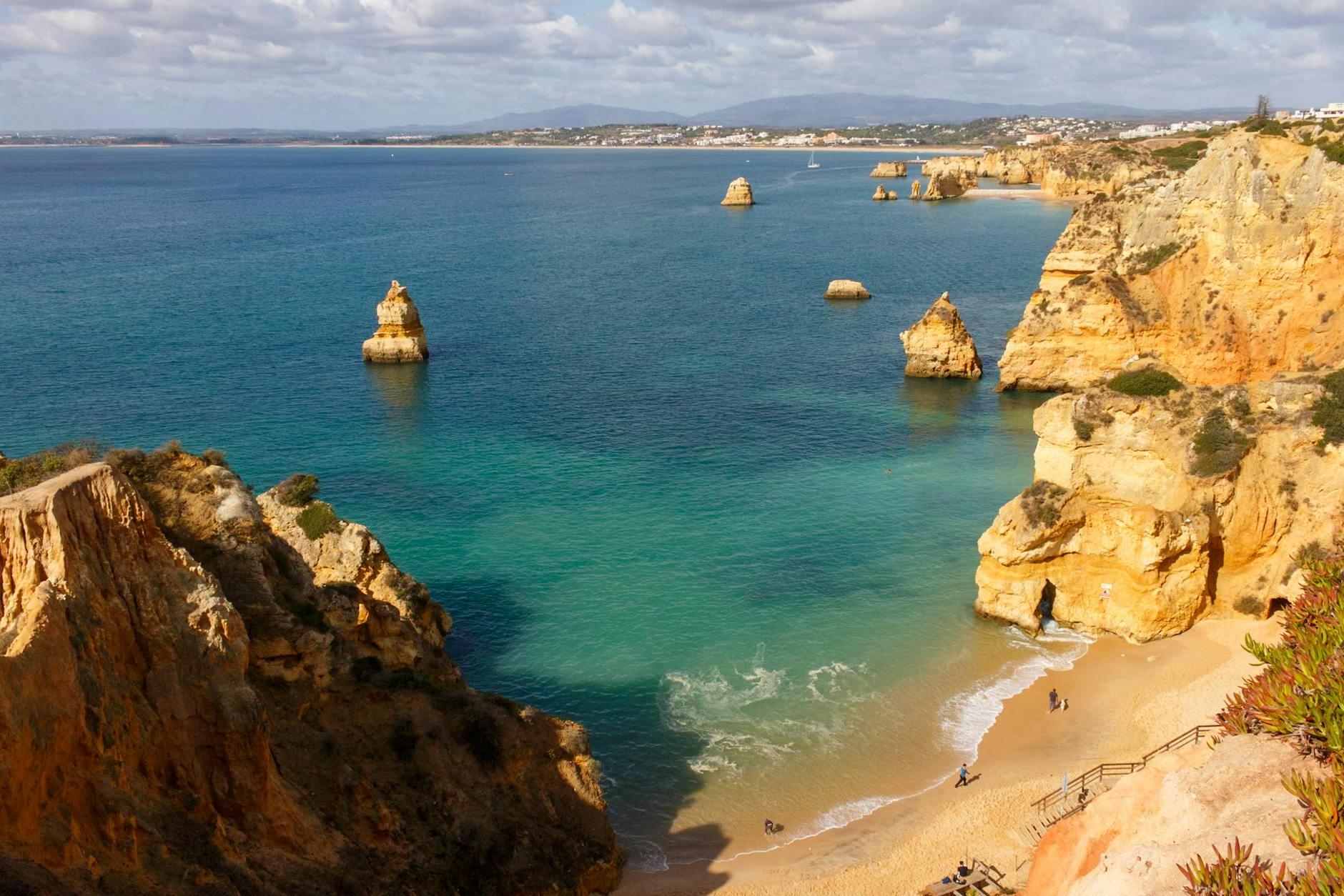 The beach and cliffs of algarve, portugal