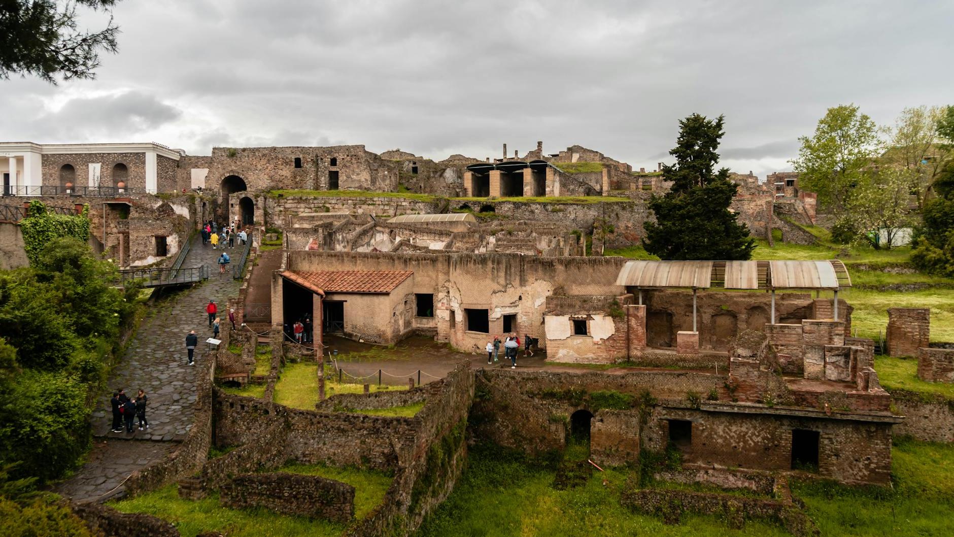 The ruins of pompeii are seen in this photo