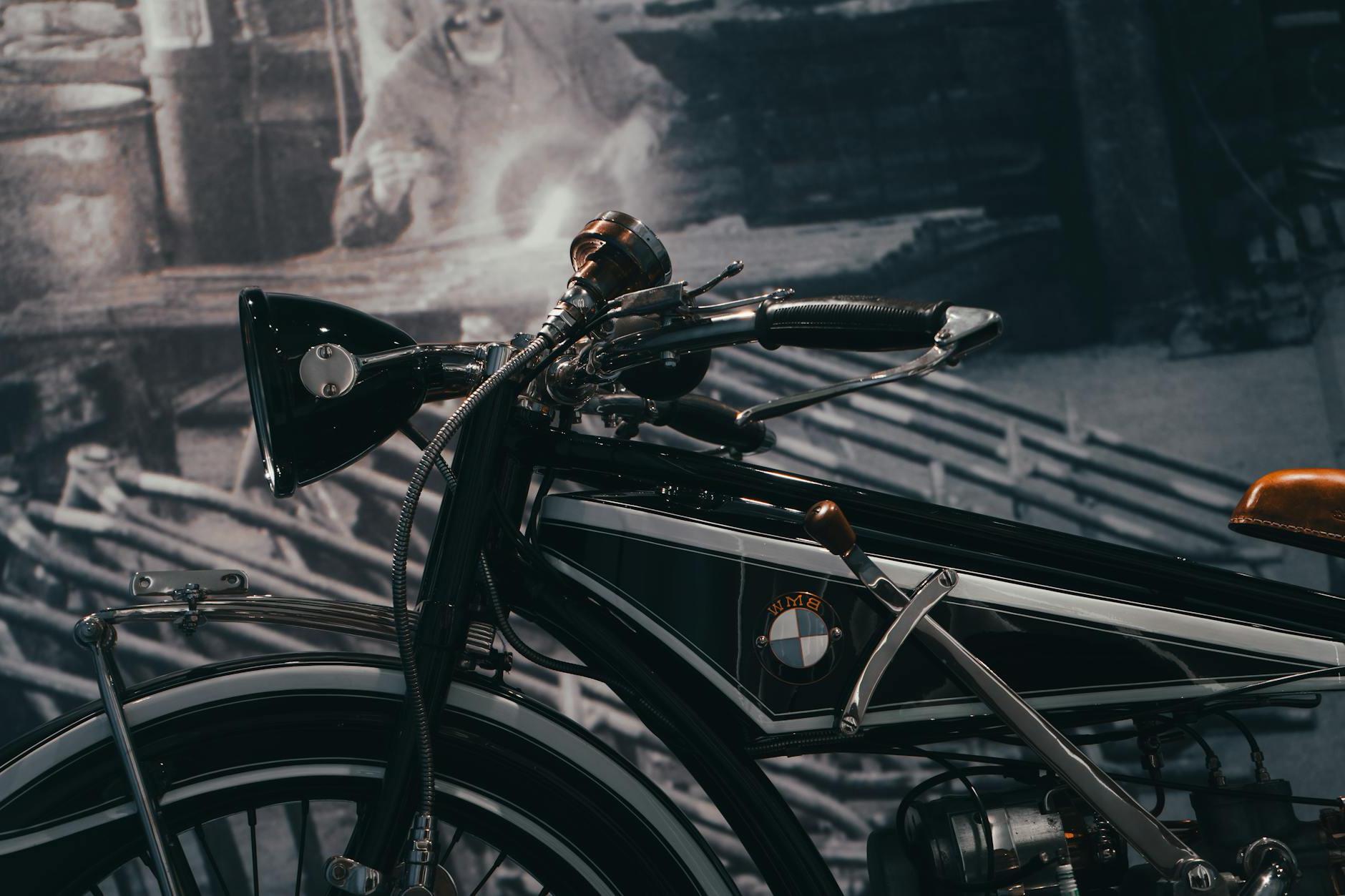 Selective Focus Photography of Black BMW Motorcycle