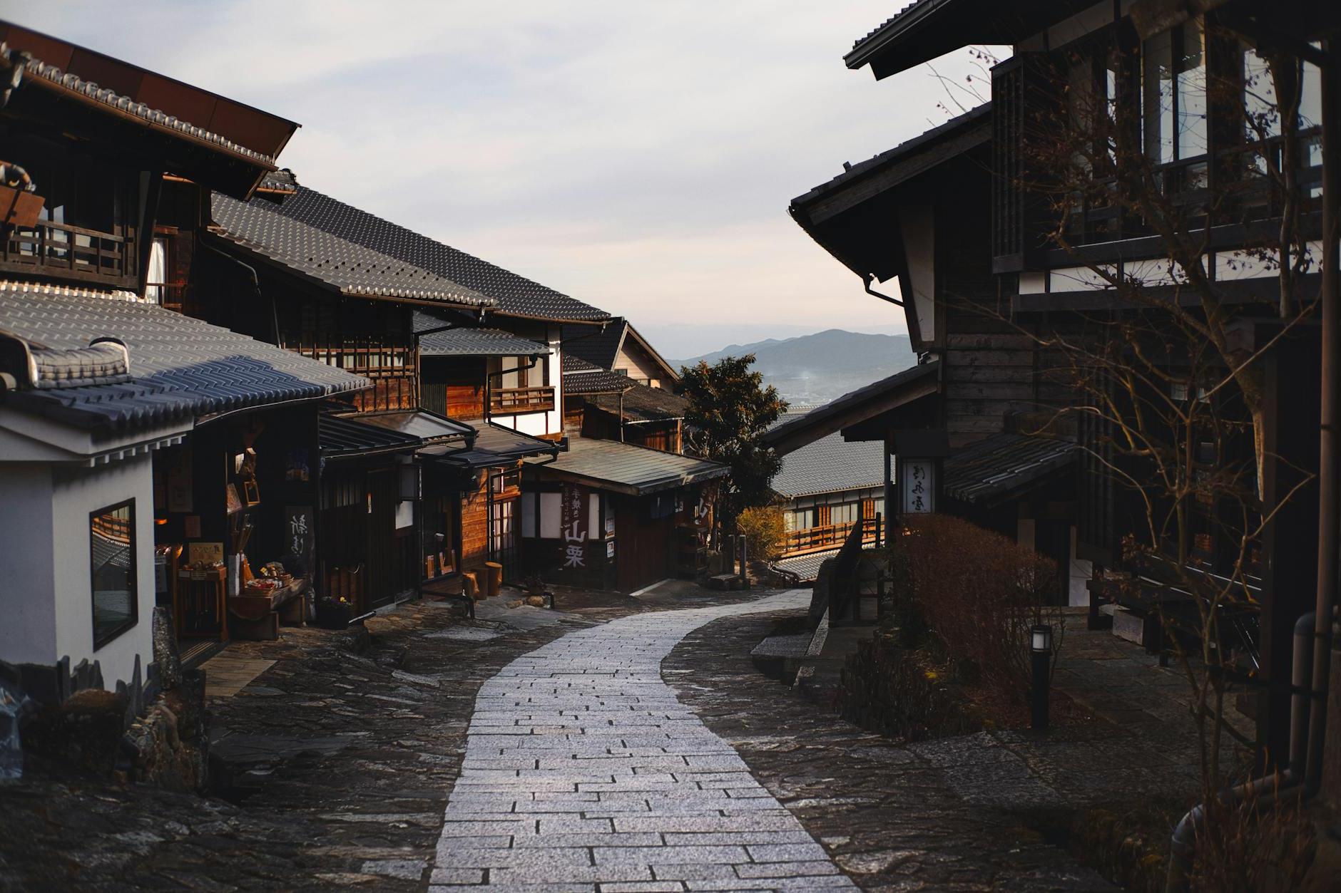 Pathway Between Traditional Houses