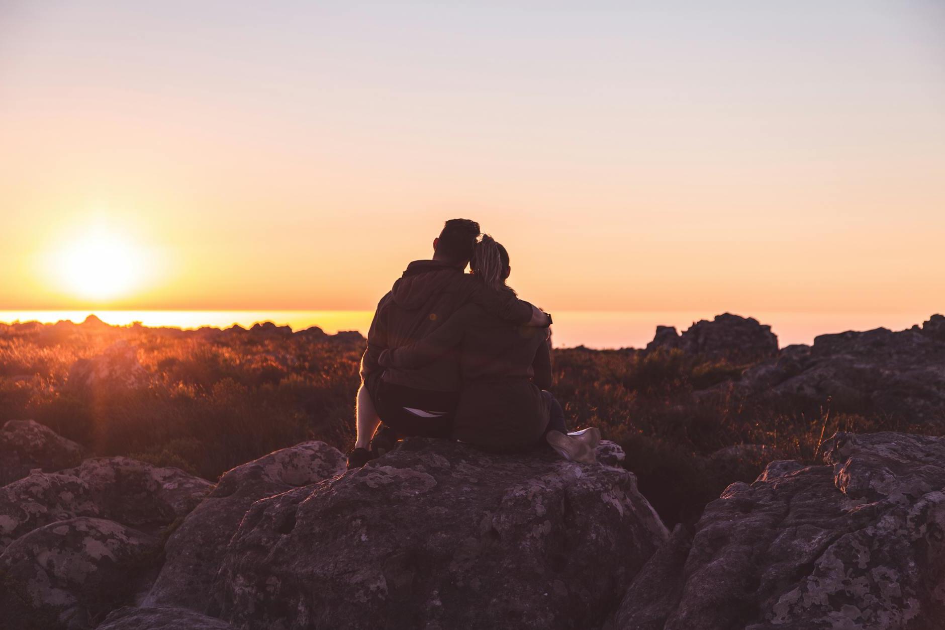 Couple on Top of Rocks