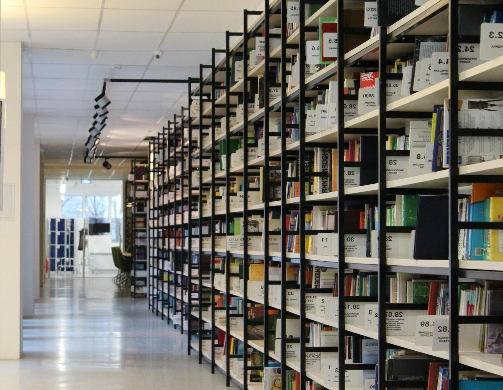 Stack of Books in Shelf